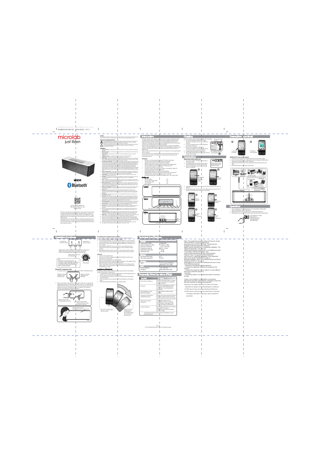 Microlab Electronics MD215 Users manual