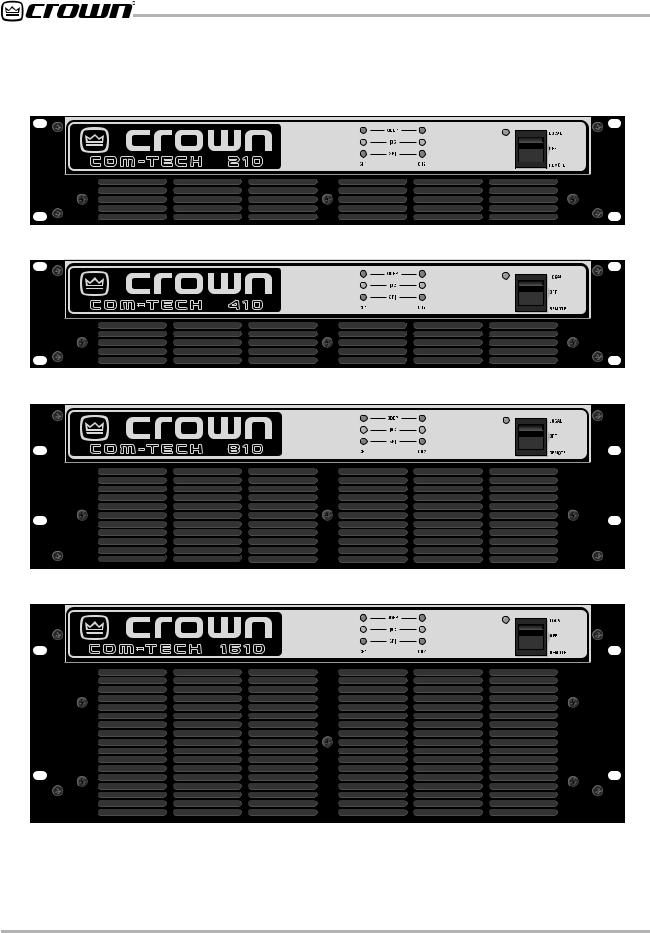 Crown Com Tech 1610, Com Tech 210, Com Tech 410, Com Tech 810, CT-1610 Owners manual