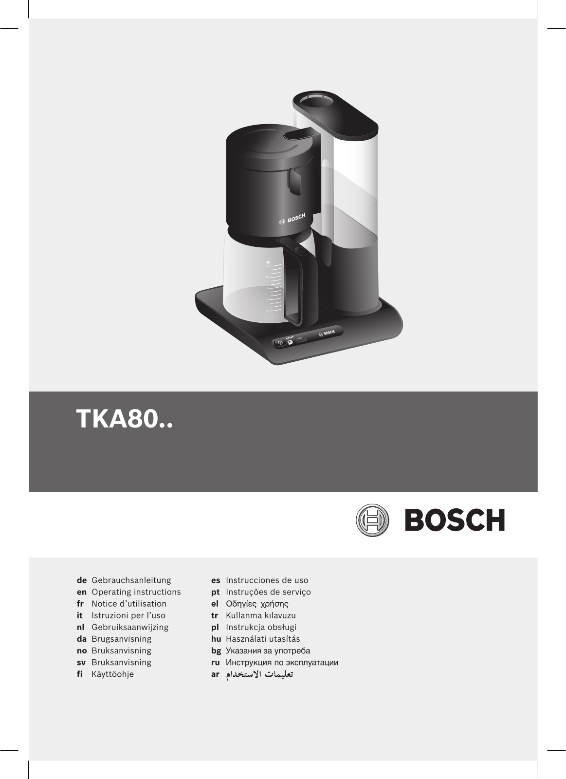 Bosch TKA8011 User Manual