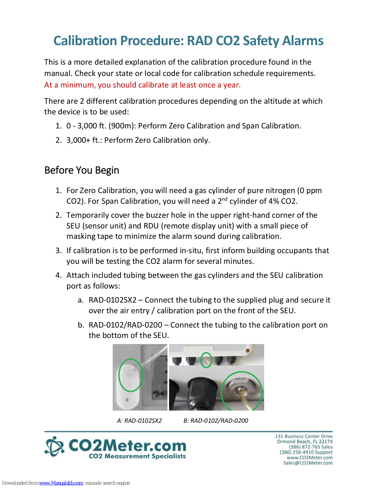 Co2meter RAD-0102SX2, RAD-0102, RAD-0200 Calibration Procedure - ManualMachine.com