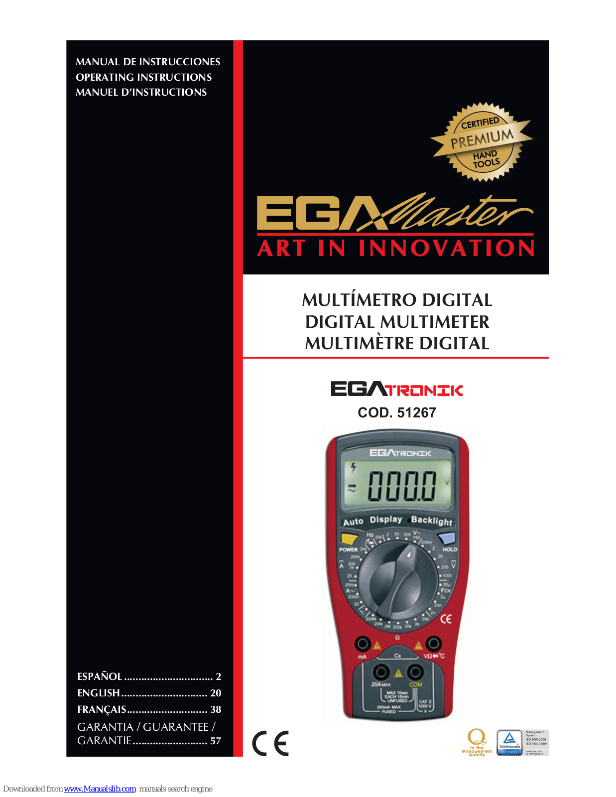 Ega Master 51267 Operating Instructions Manual