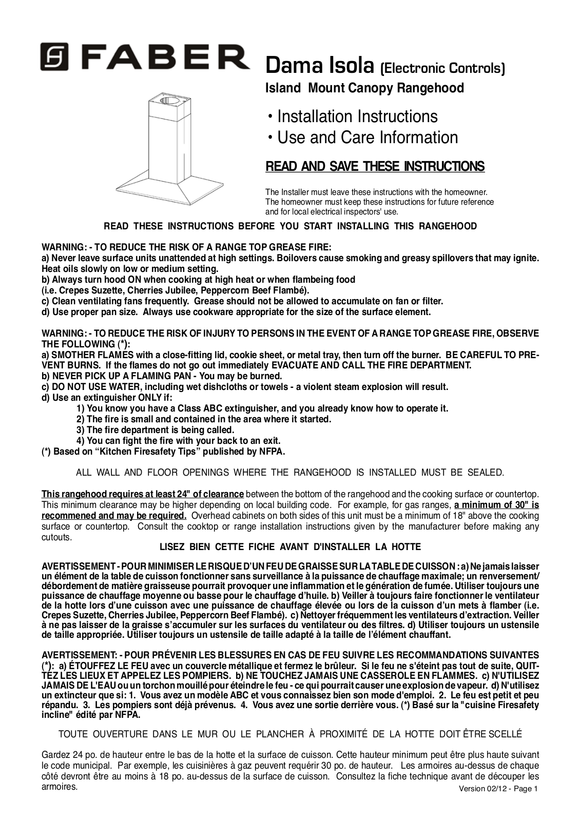 Faber DAMIS36SS300 Instructions