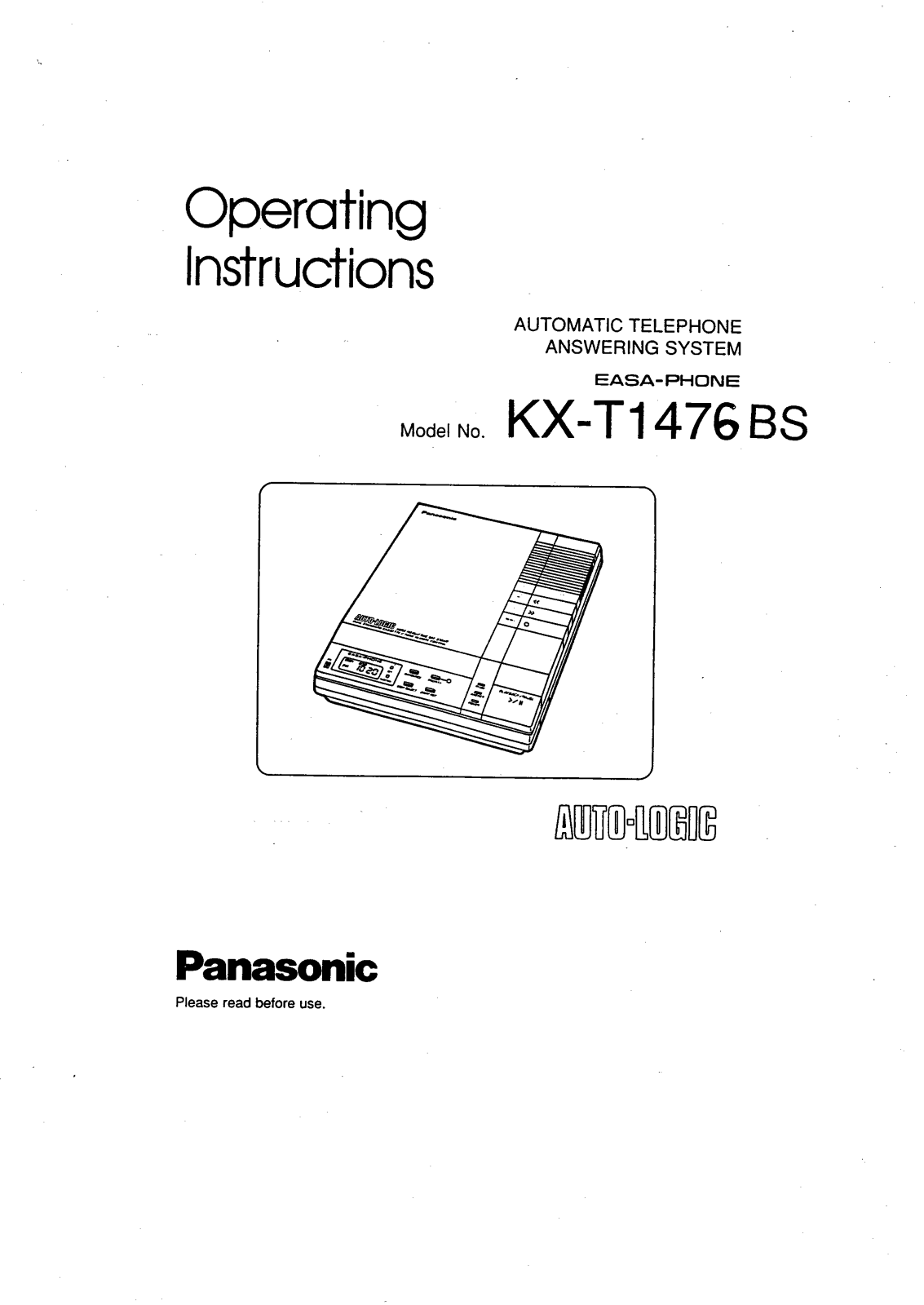 Panasonic KX-T1476BS Operating Instructions