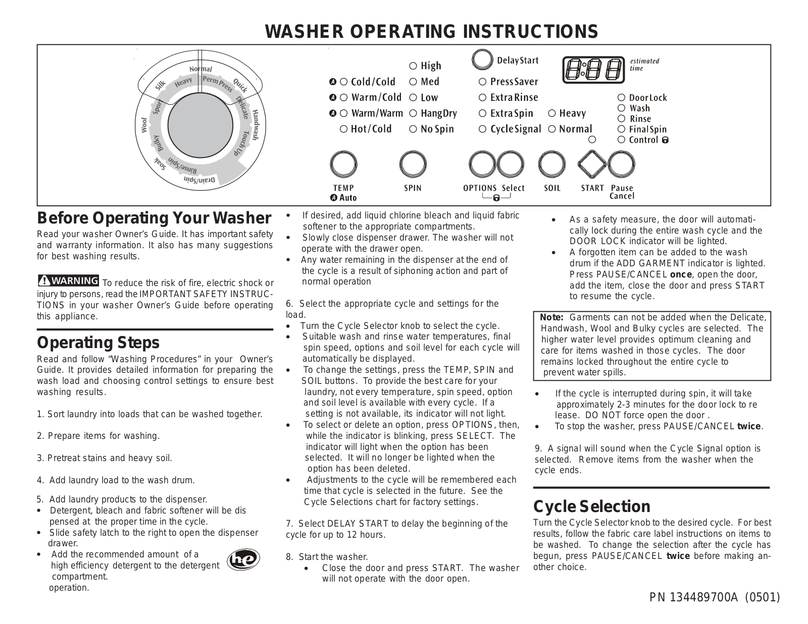 Frigidaire 134489700A User Manual