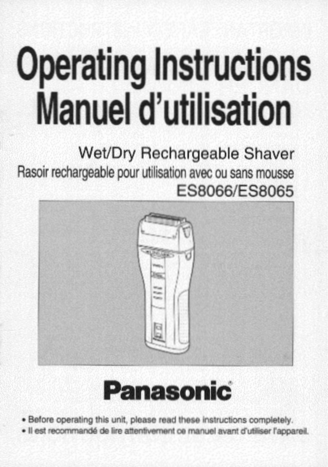 Panasonic ES-8065, ES-8066 User Manual