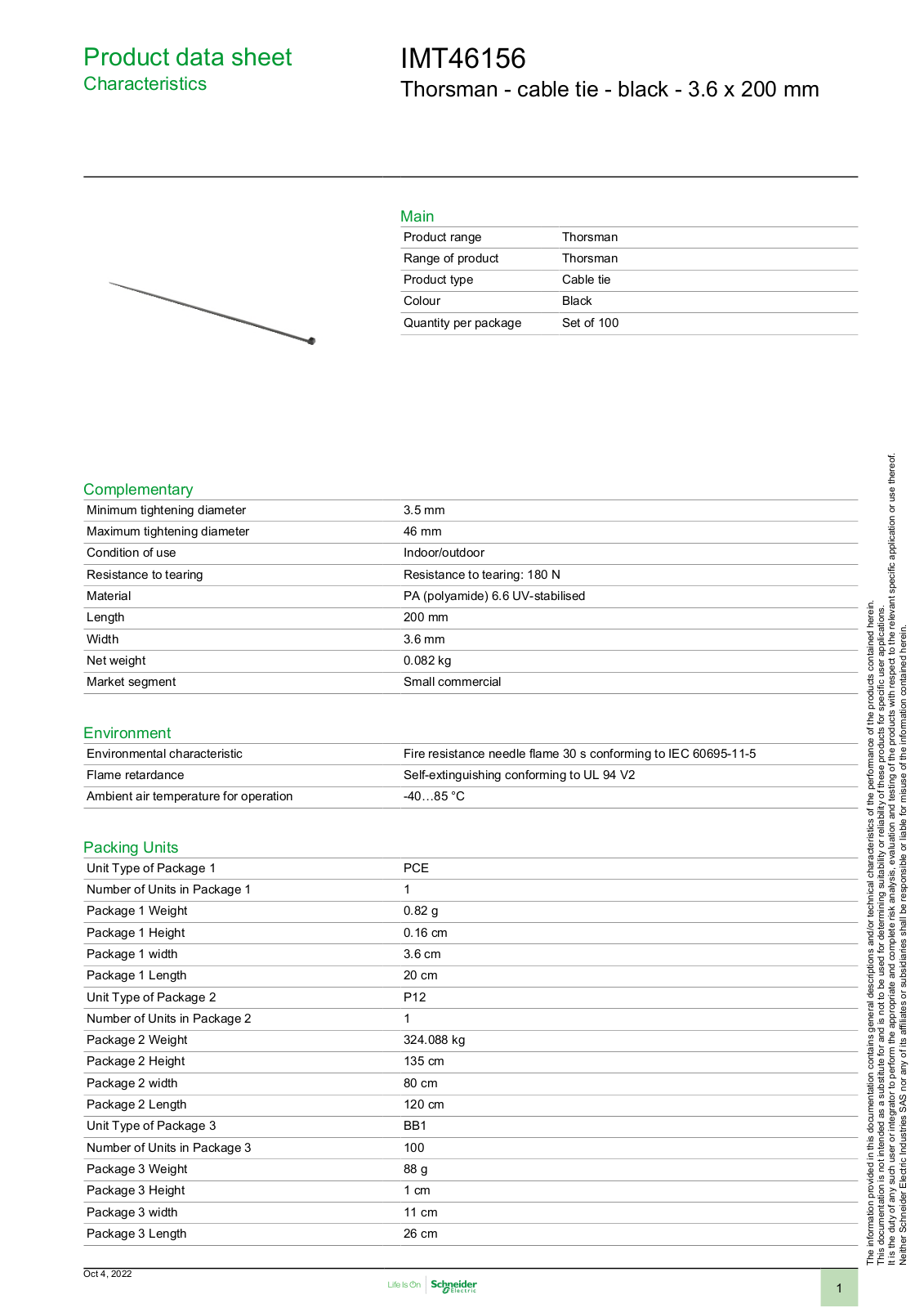SCHNEIDER ELECTRIC IMT46156 Datasheet - ManualMachine.com