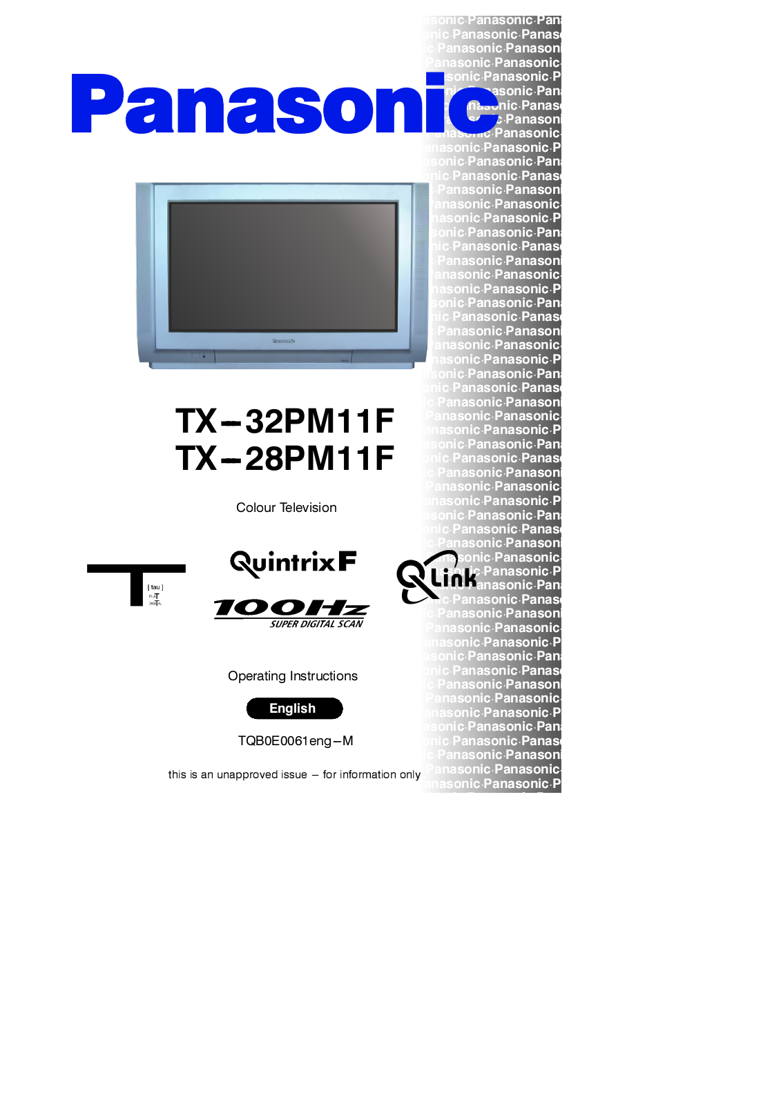 Panasonic TX-28PM11F, TX-32PM11F User Manual