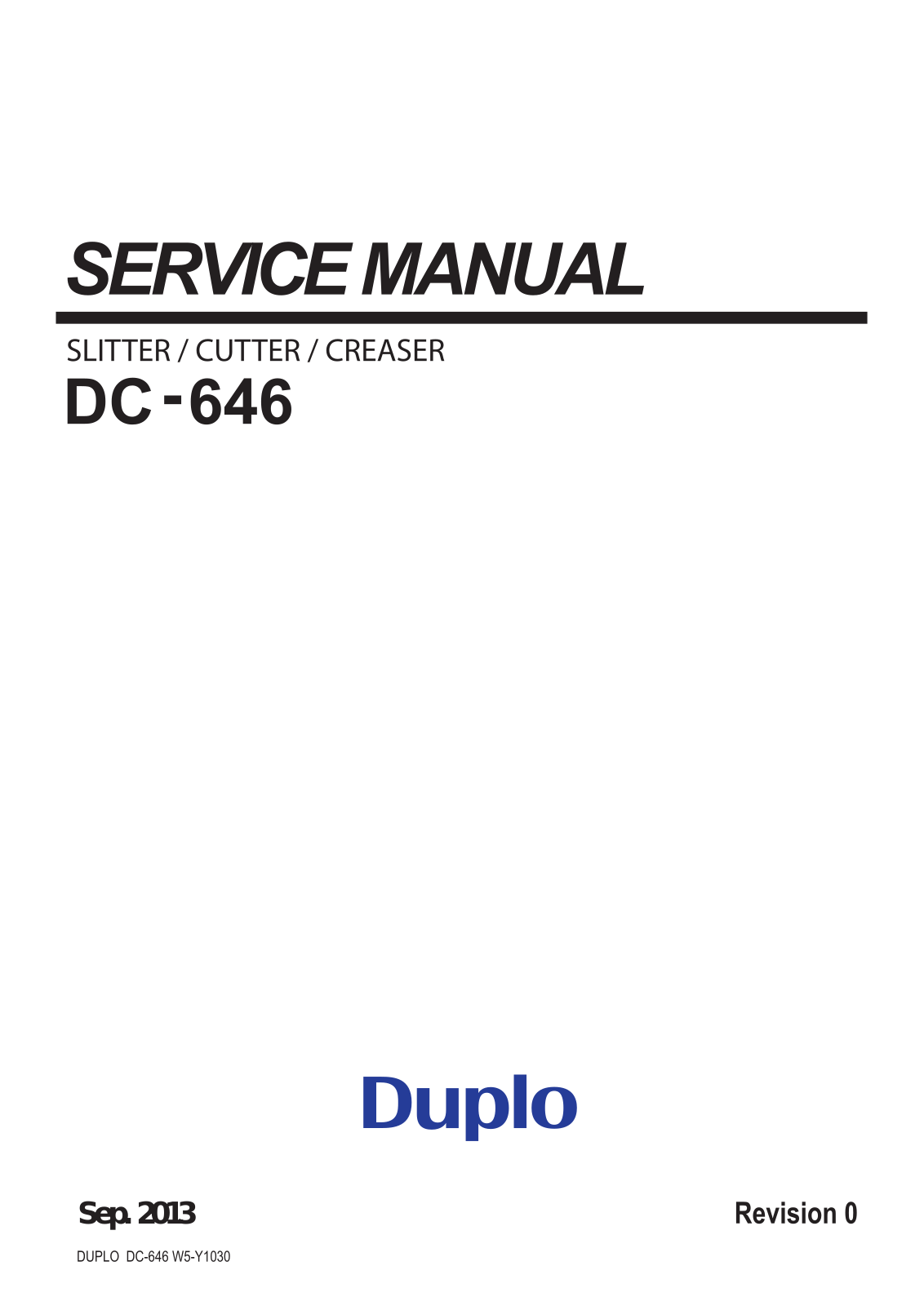Duplo DC-646 Service Manual