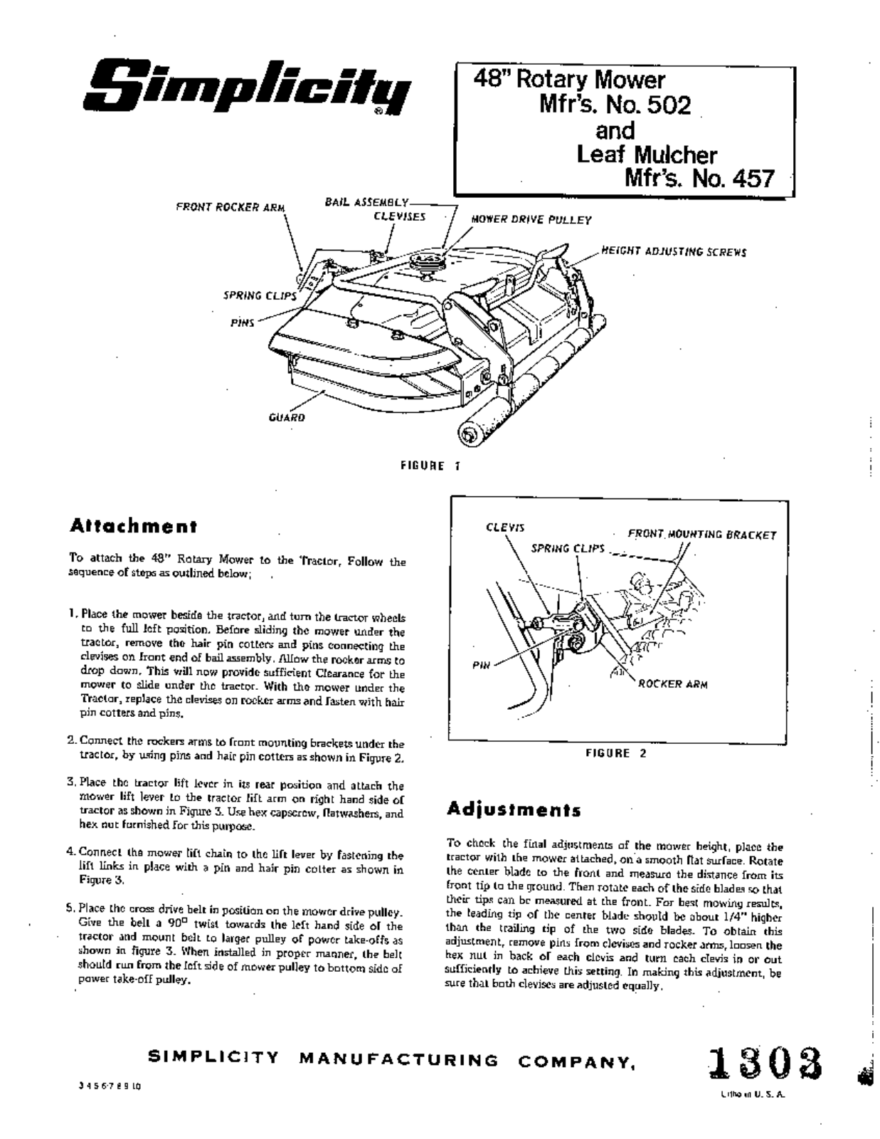 Simplicity 502 User Manual