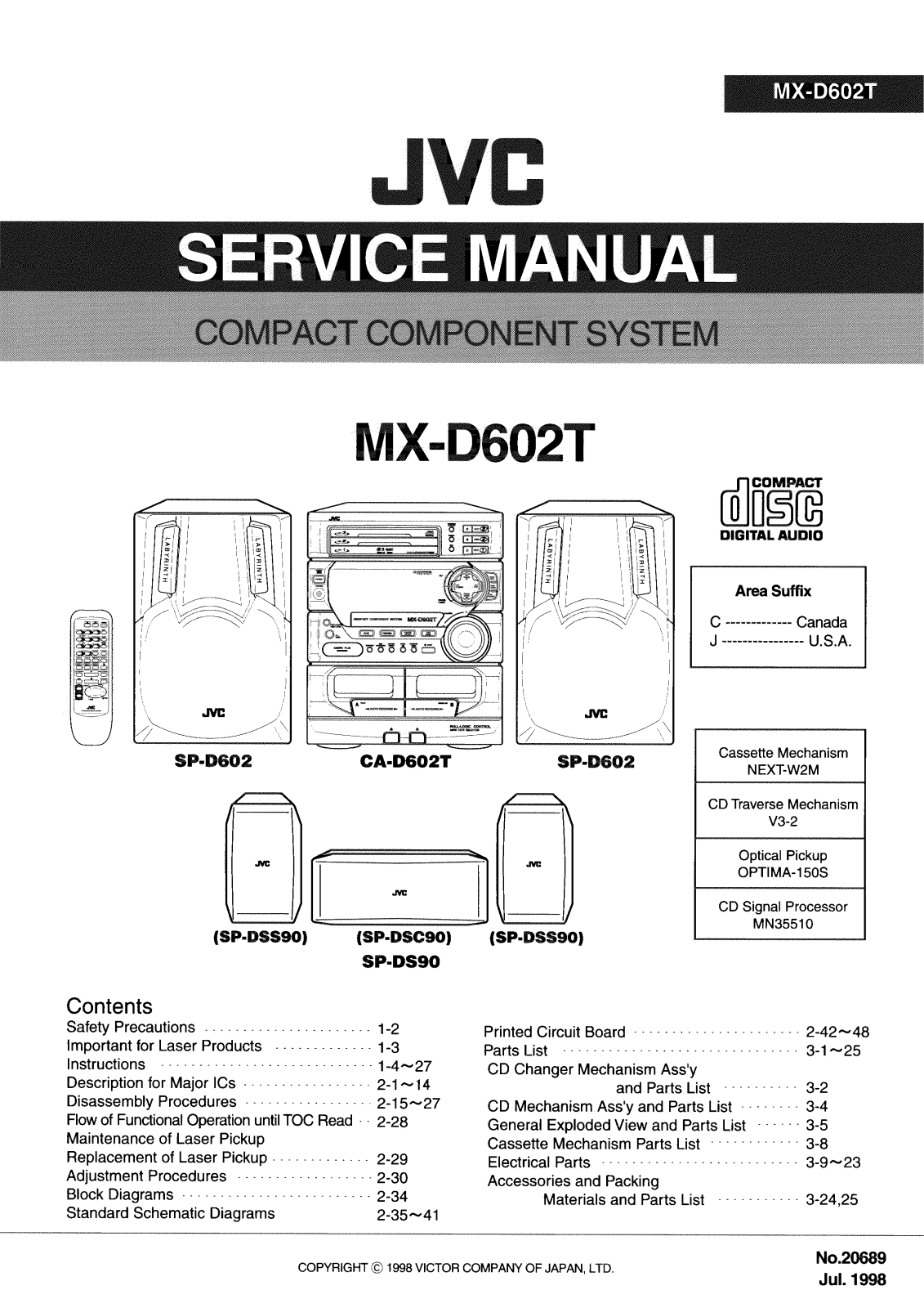 JVC MXD-602-T Service manual