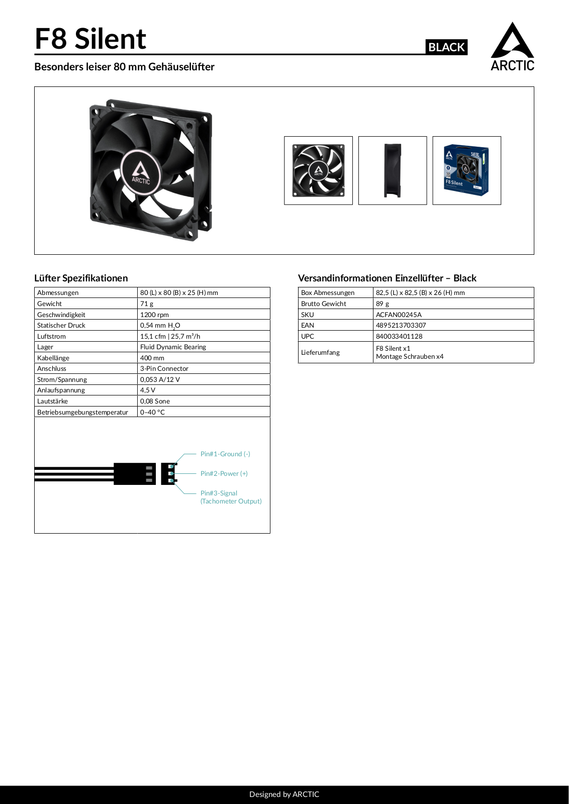 ARCTIC ARCTIC F8 S Datasheet - ManualMachine.com