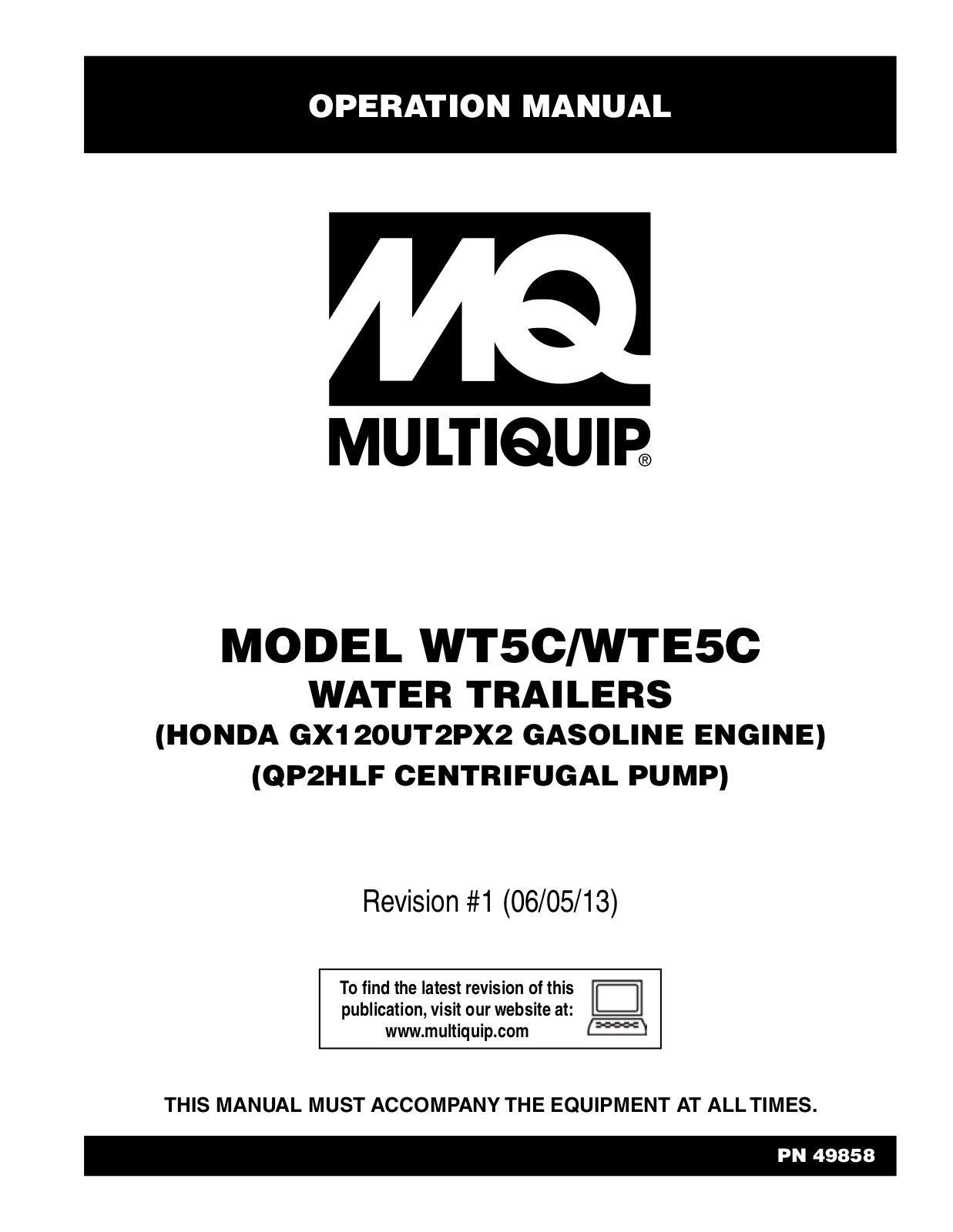 Multiquip WTE5C User Manual