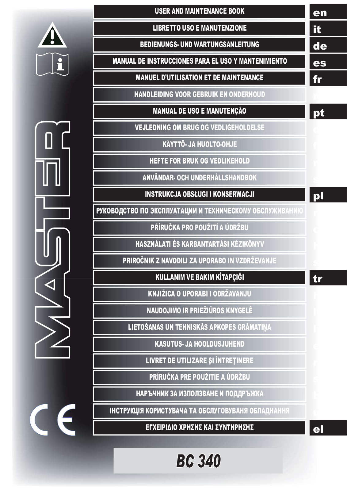 Master BC 340 User Manual