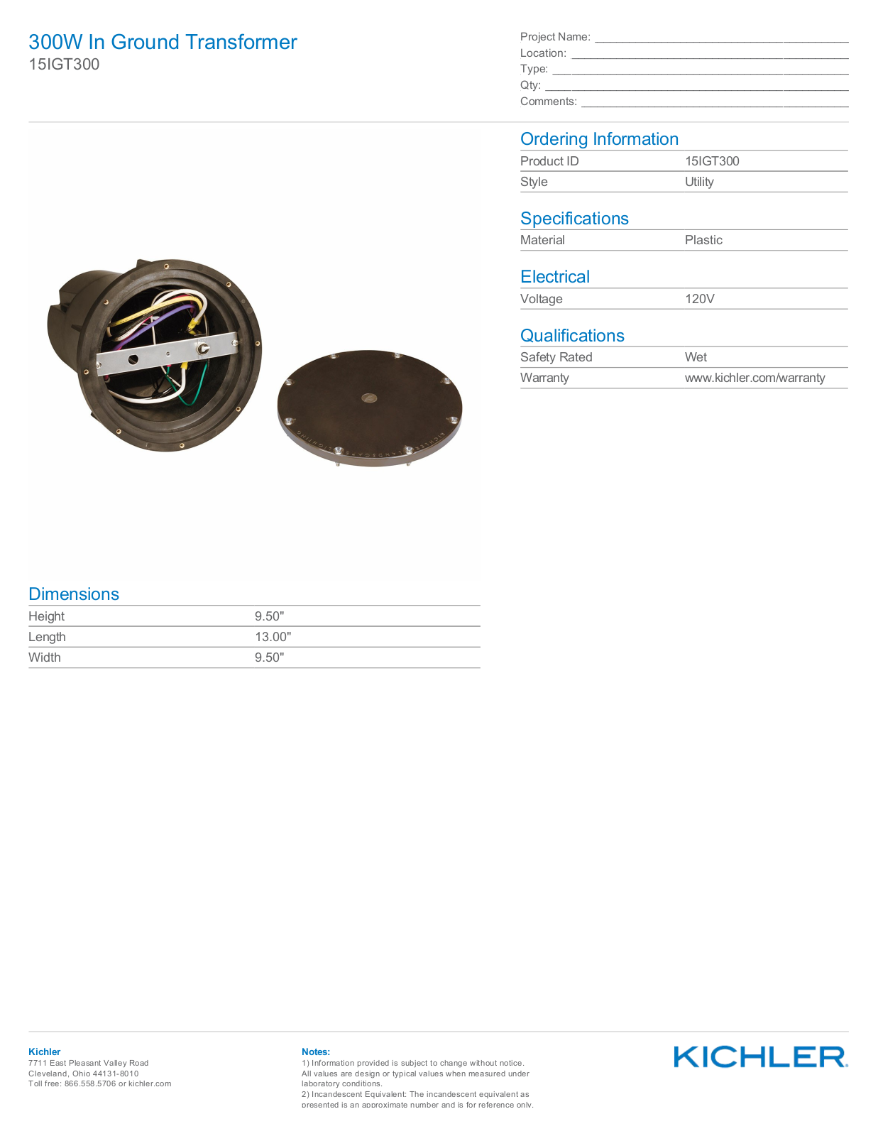 Kichler KI18039 Specifications - ManualMachine.com