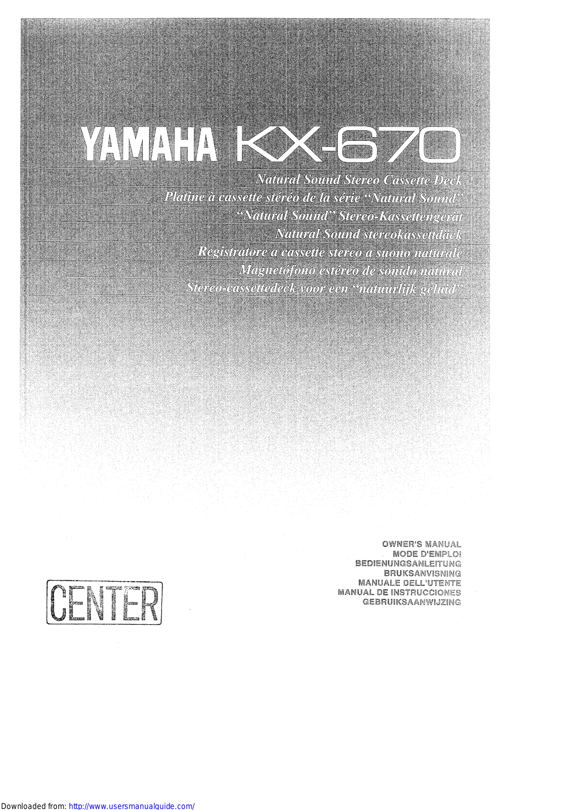 Yamaha Audio KX-670 User Manual