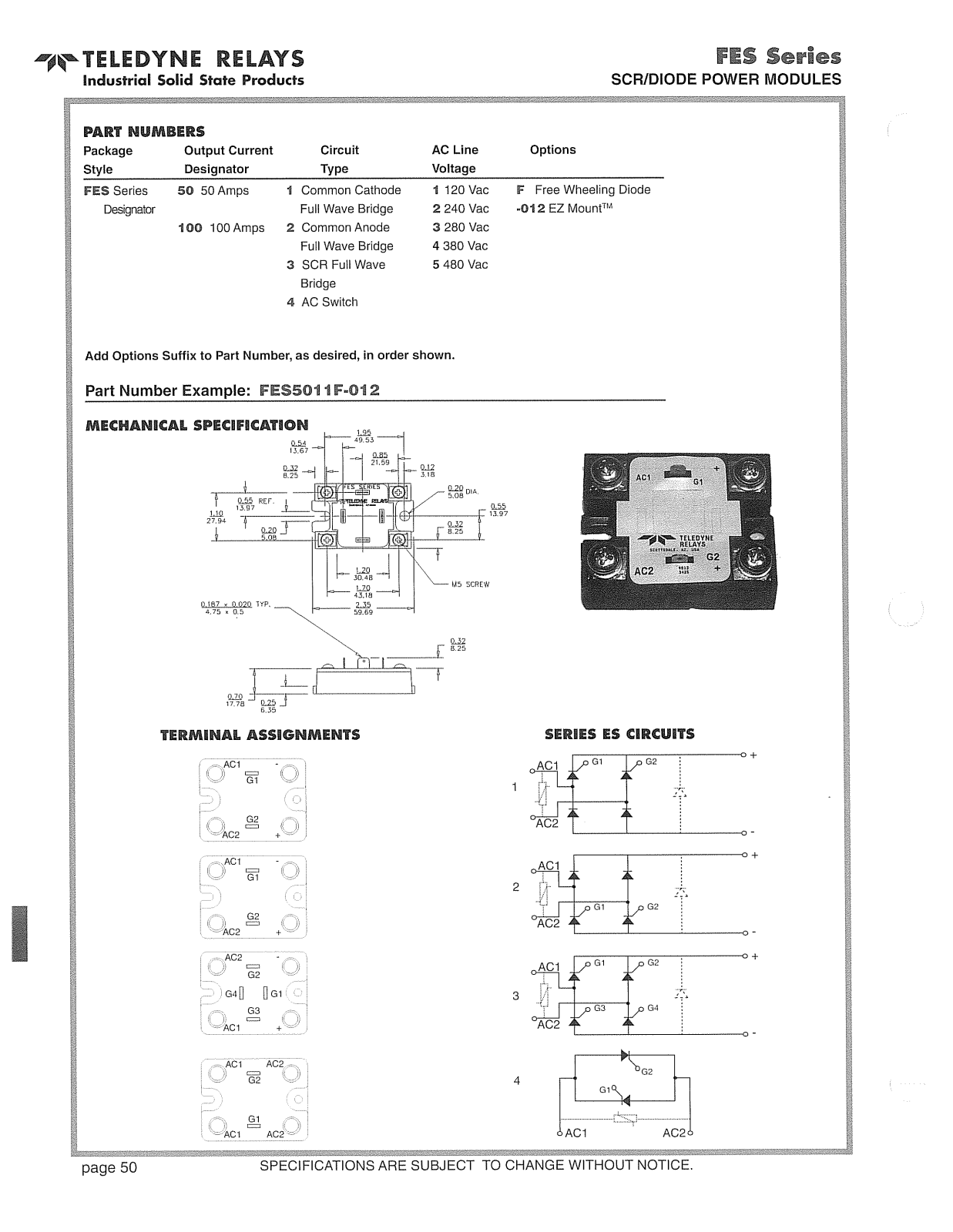 Teledyne FES Series Catalog Page