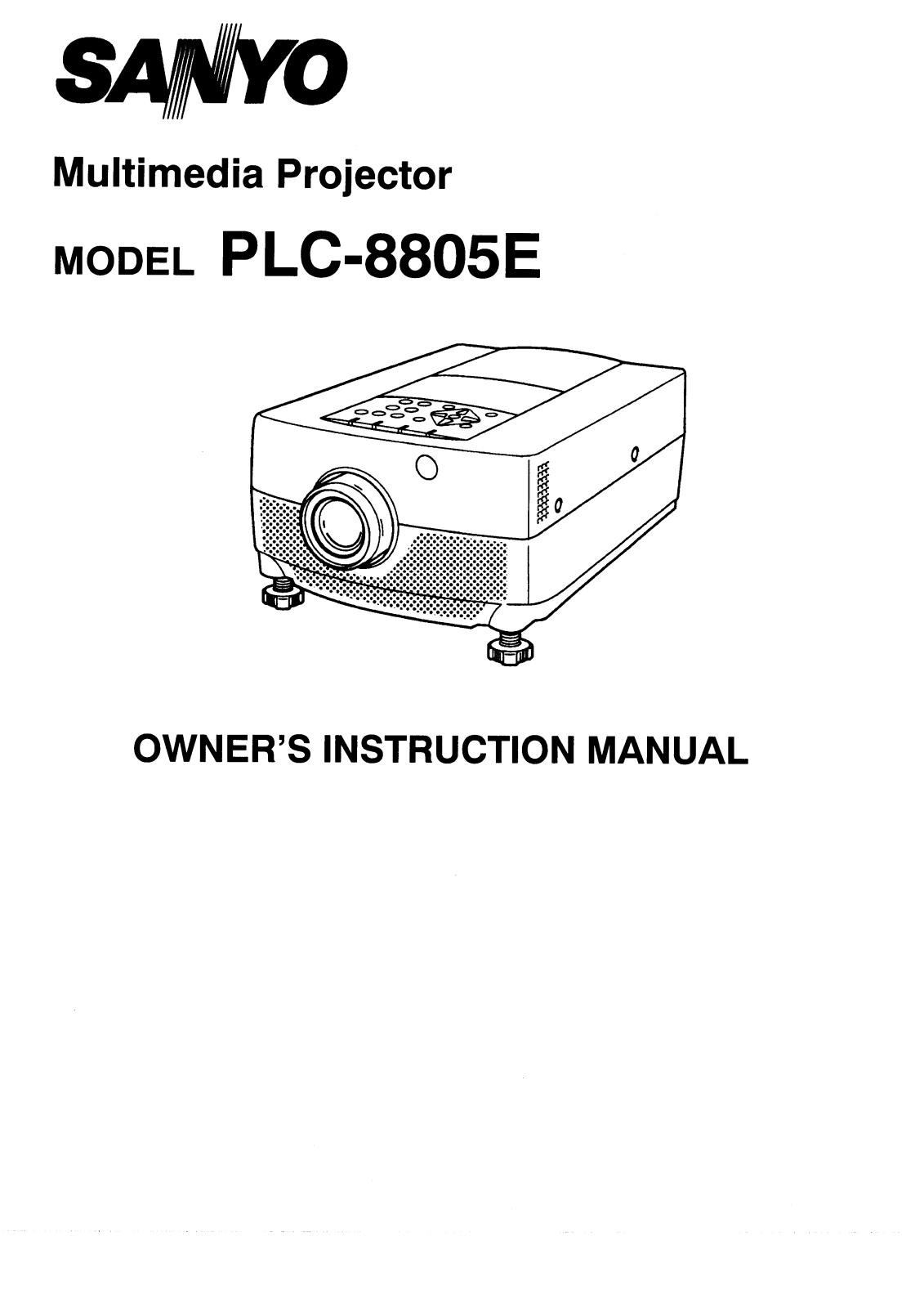 Sanyo PLC-8805E Instruction Manual