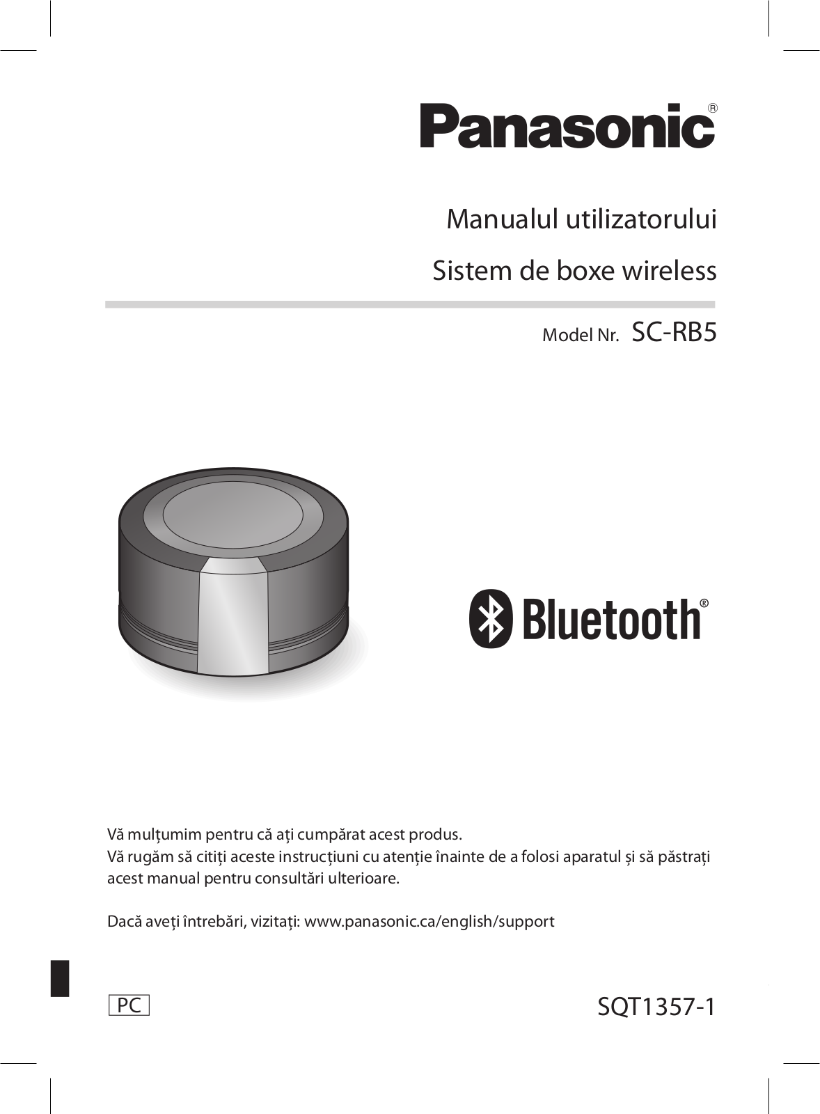 Panasonic SC-RB5 User Manual