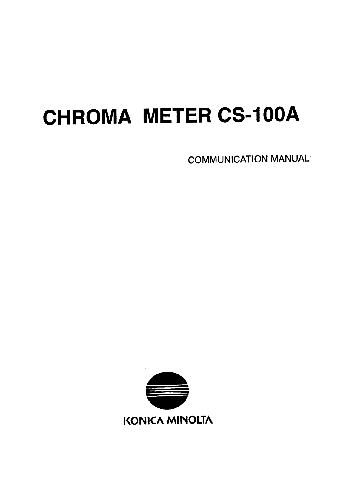 Konica CS-100A User Manual