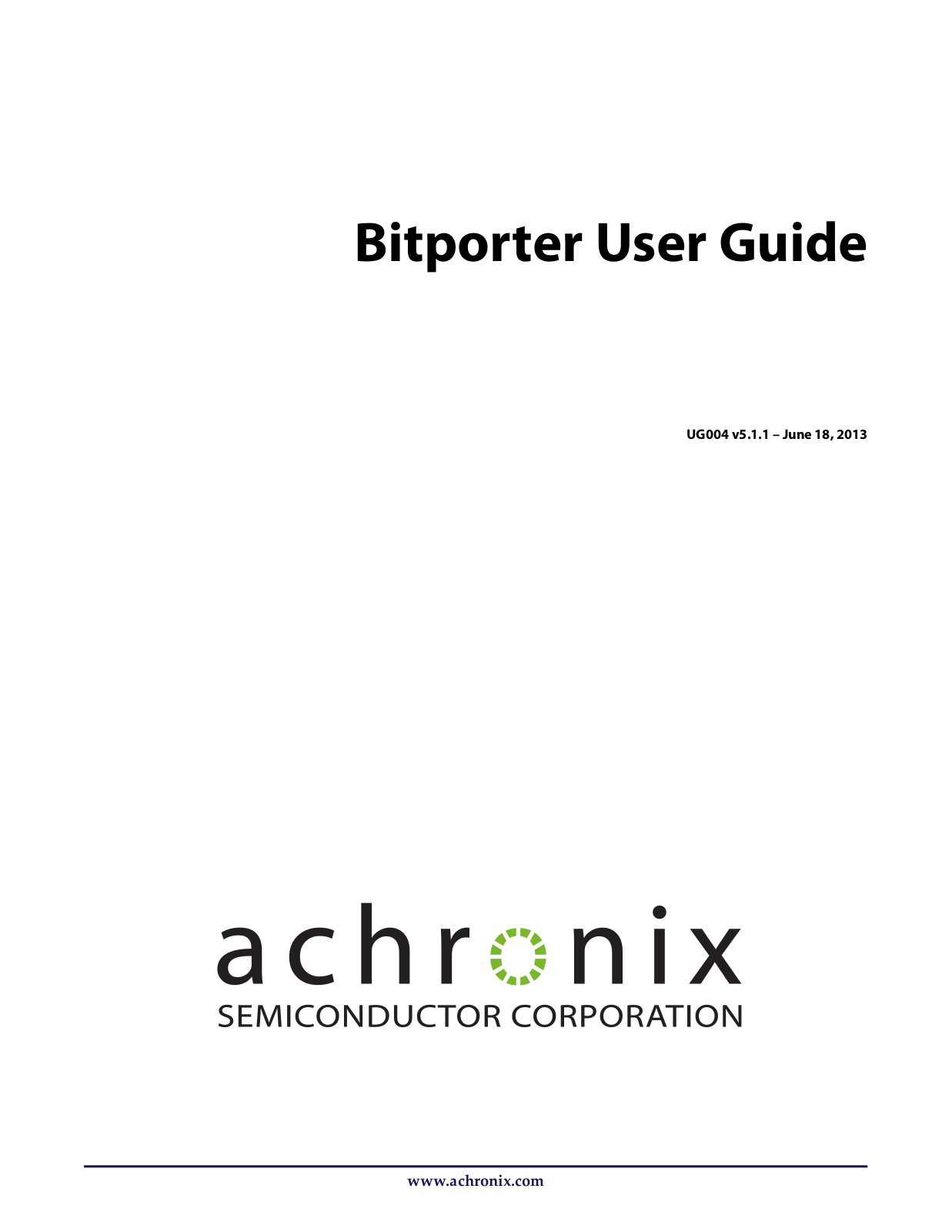 Achronix Bitporter User Manual