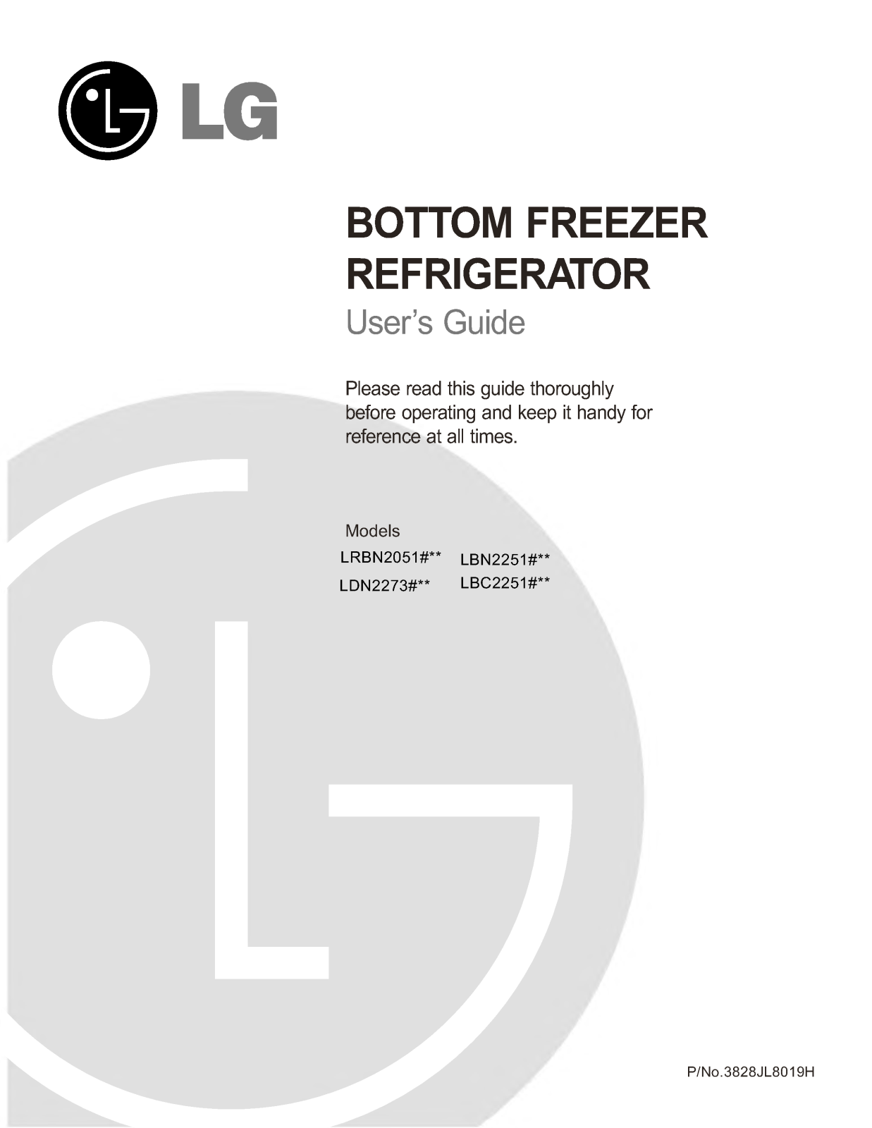 LG LD-N22735SB, LD-N22735SW, LBN22515WW, LBN22515SB User Manual