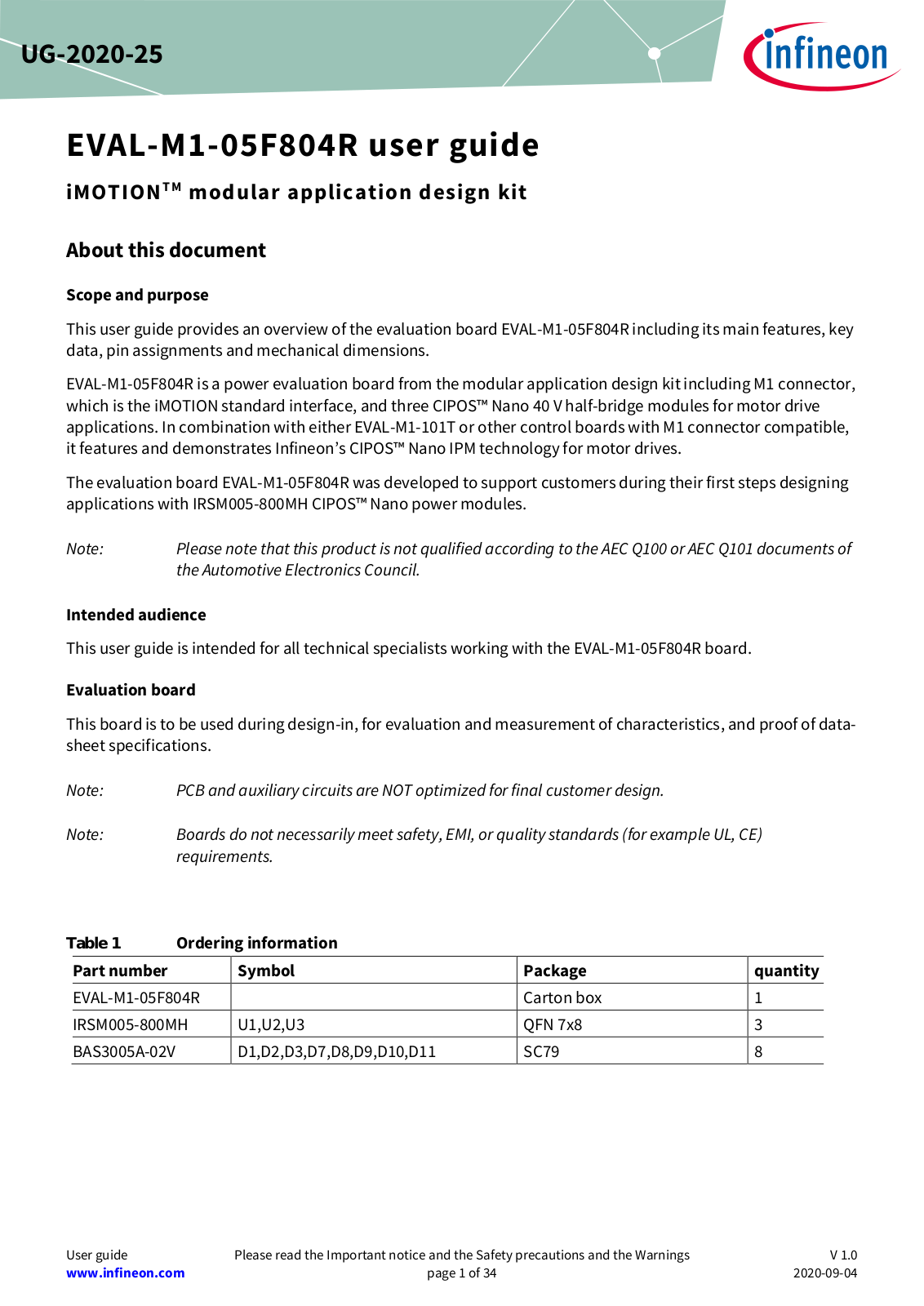 Infineon EVAL-M1-05F804R User Manual