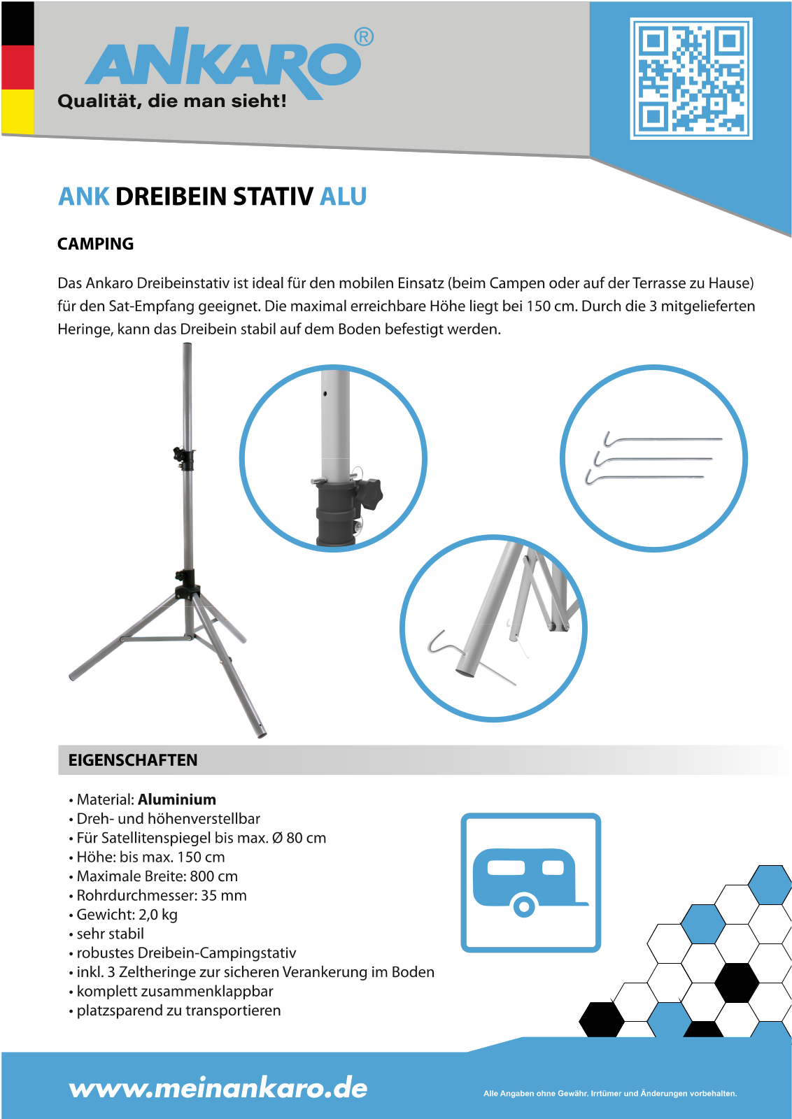 ANKARO ANK STATIV ALU Datasheet - ManualMachine.com