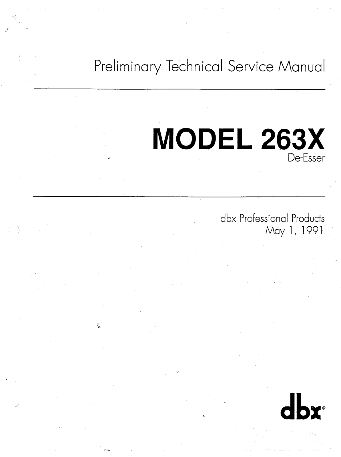 dbx 263X Service Manual