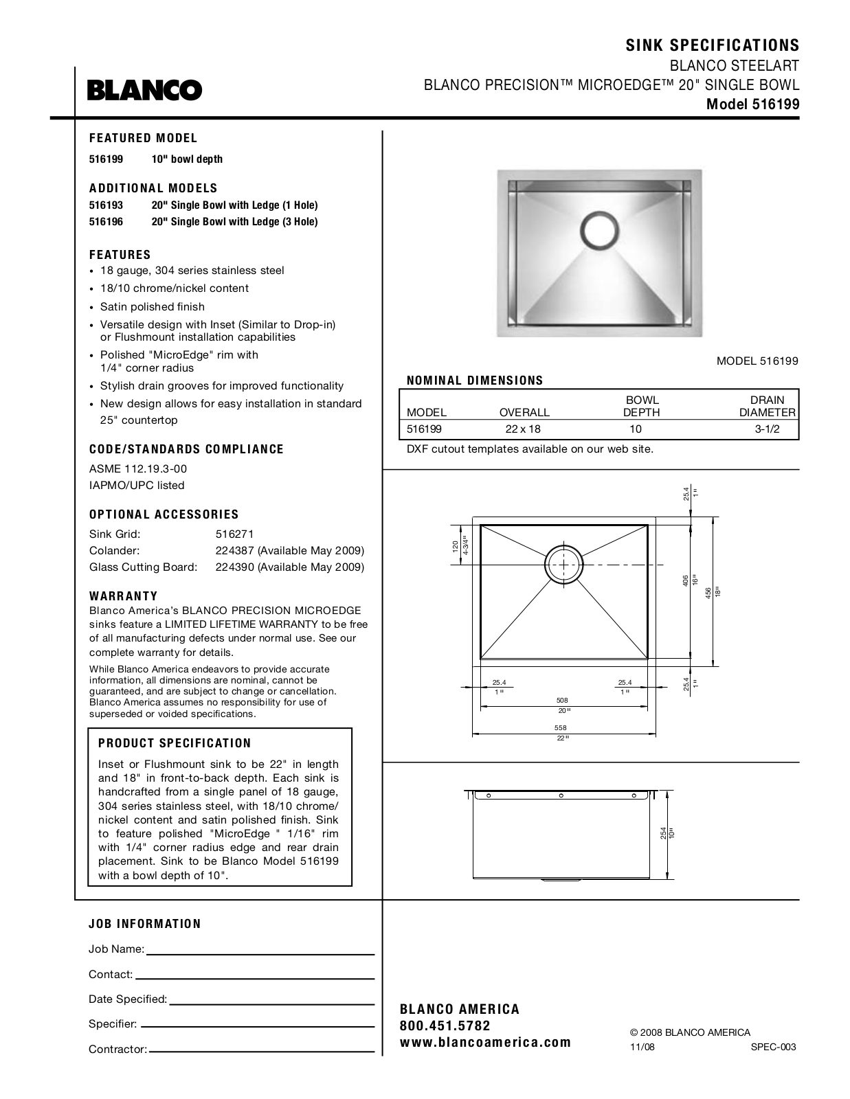 Blanco 516199 User Manual