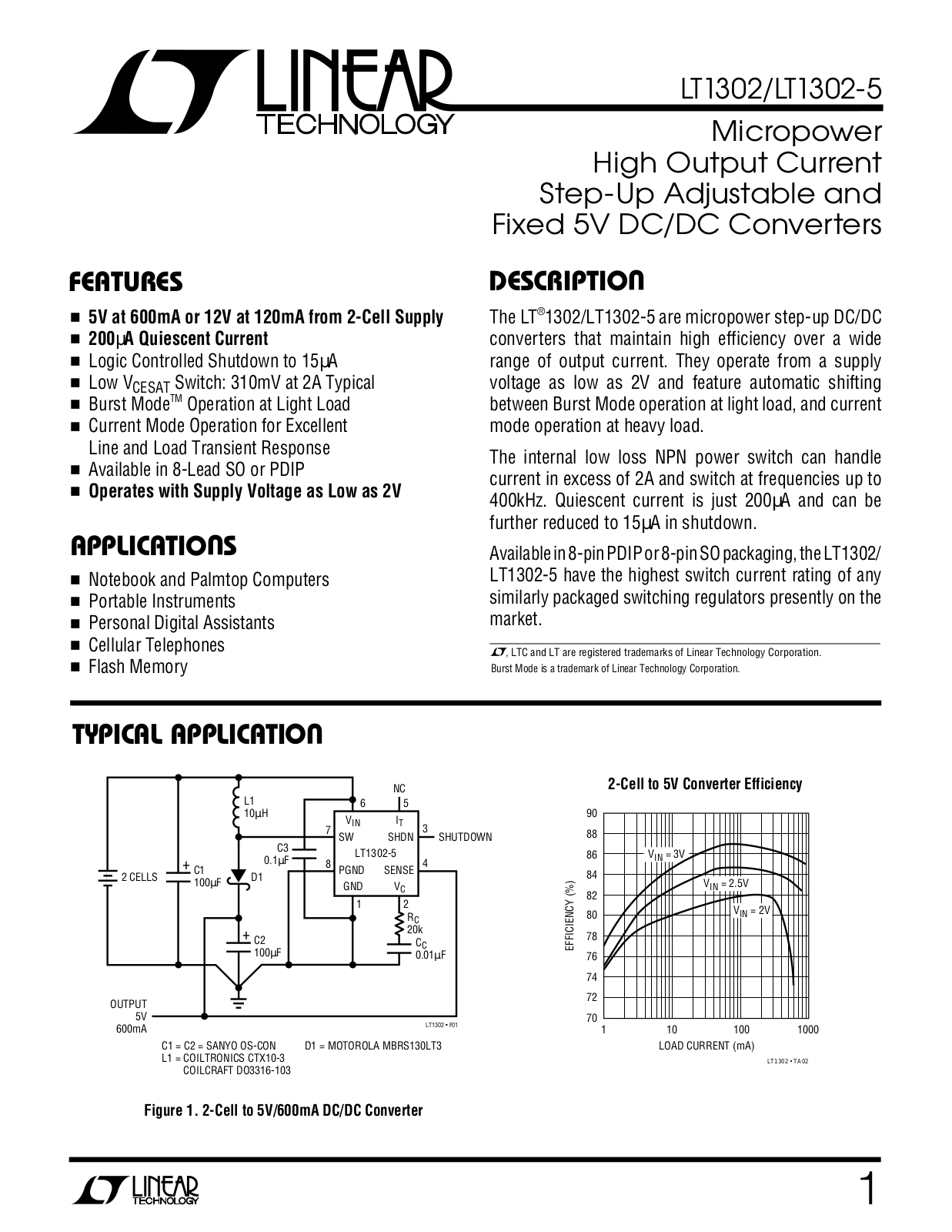 Linear Technology LT1302-5, LT1302 Datasheet