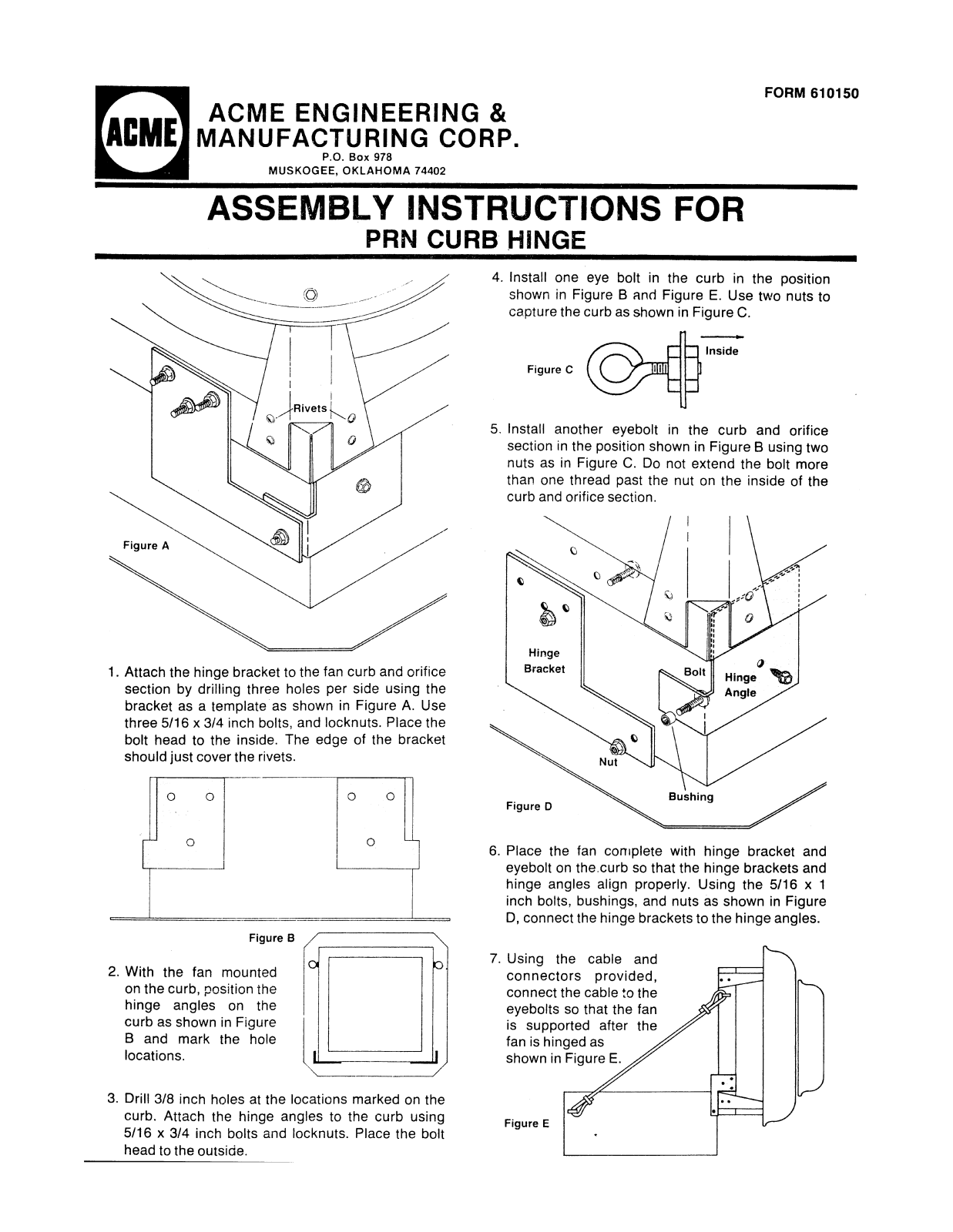 Acme Engineering PRN Installation  Manual