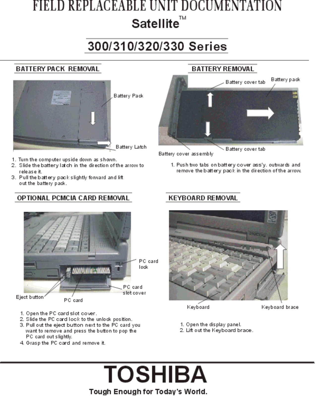 Toshiba Satellite 330, Satellite 320, Satellite 300, Satellite 310 Service Manual