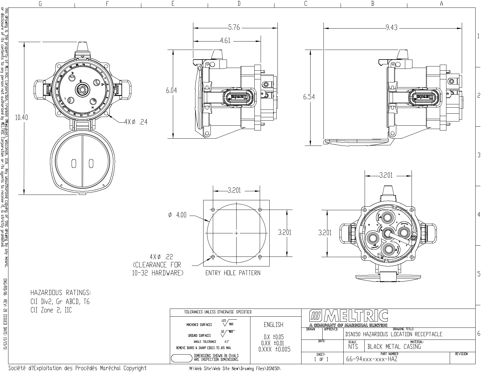 Meltric 66-94xxx-xxx-HAZ Reference Drawing