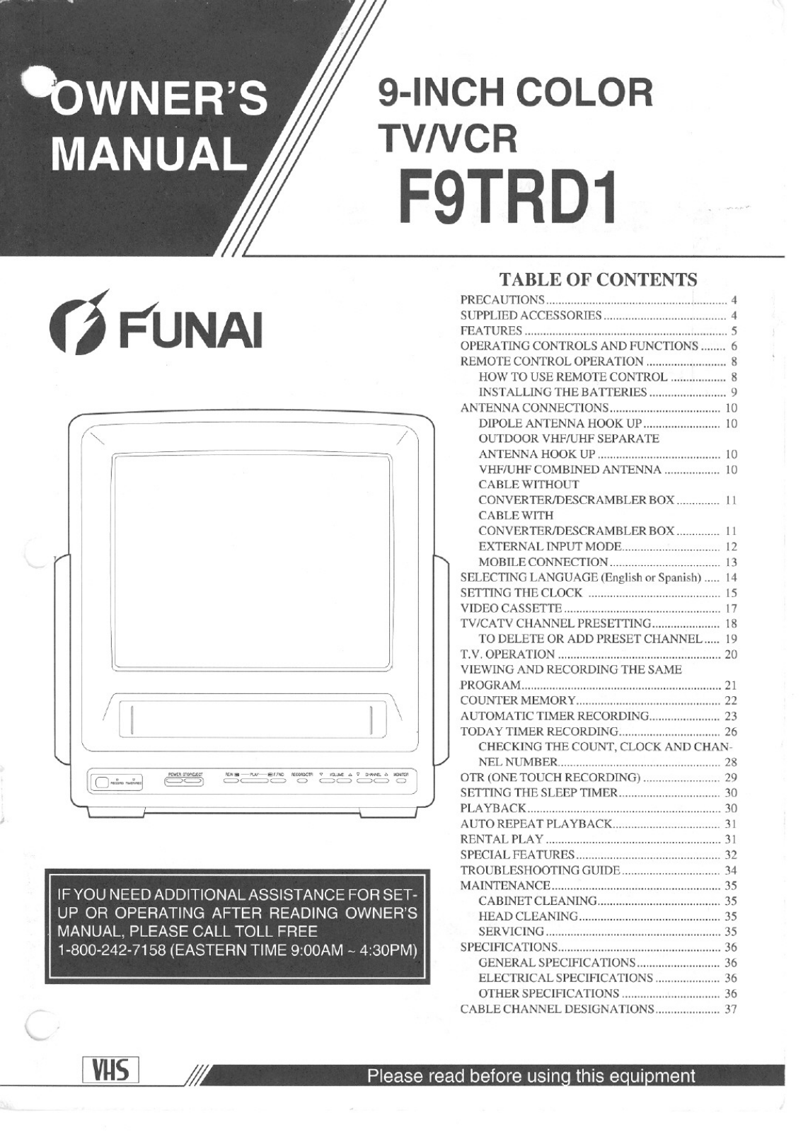 Funai F9TRD1 User Manual