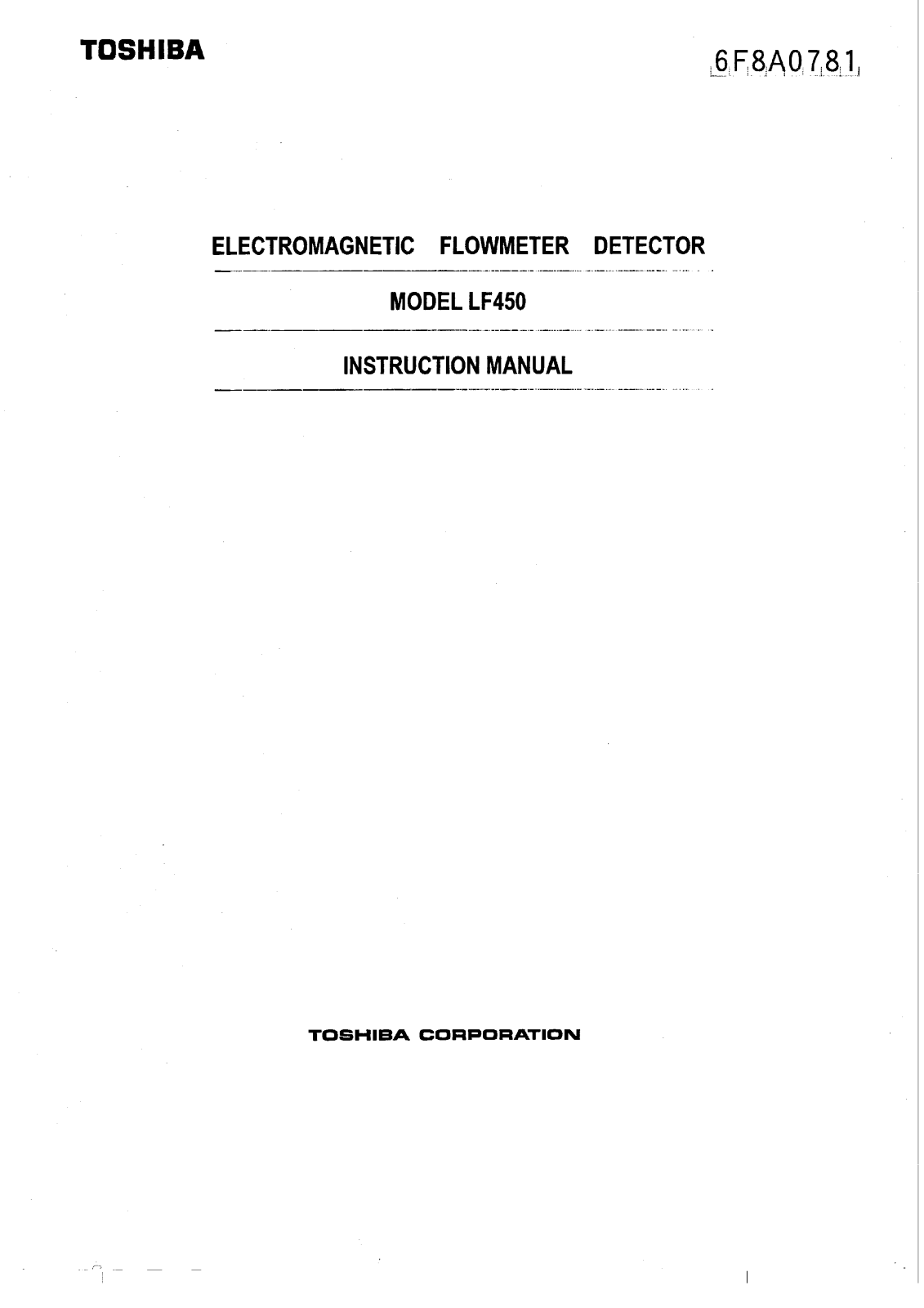 Toshiba LF450 User Manual