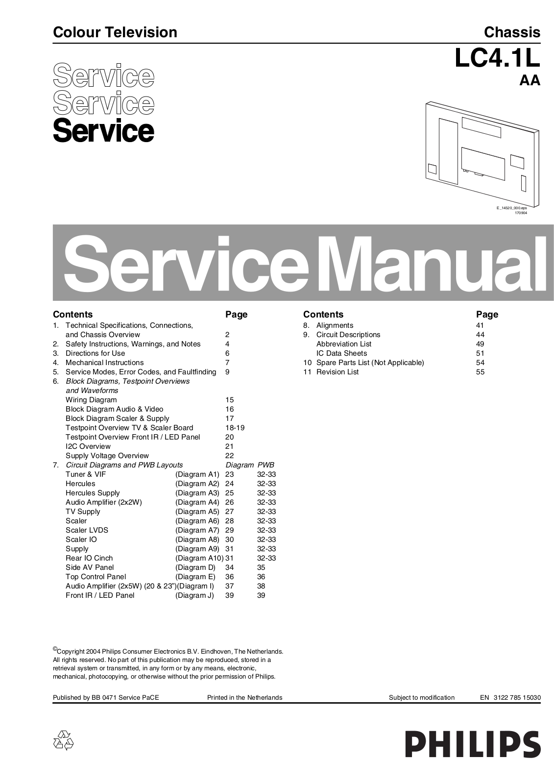 Philips LC4.1L AA Service Manual