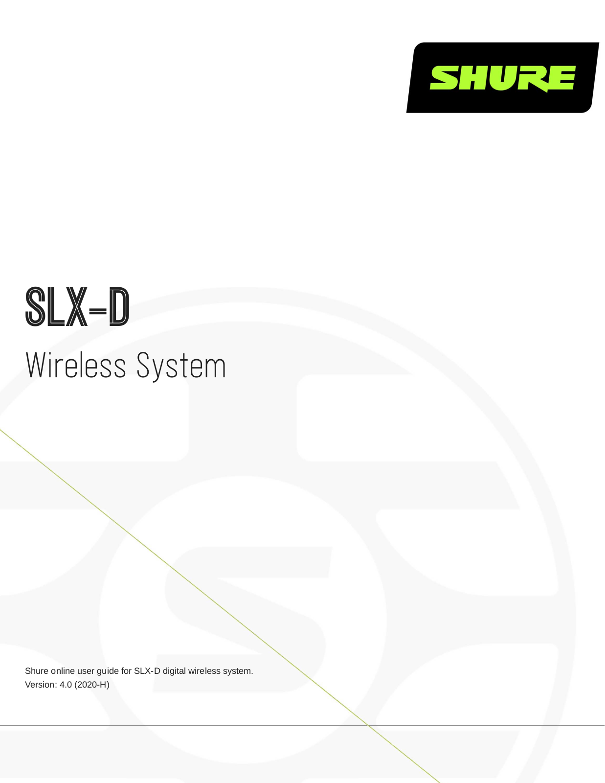 Shure SLXD14D operation manual