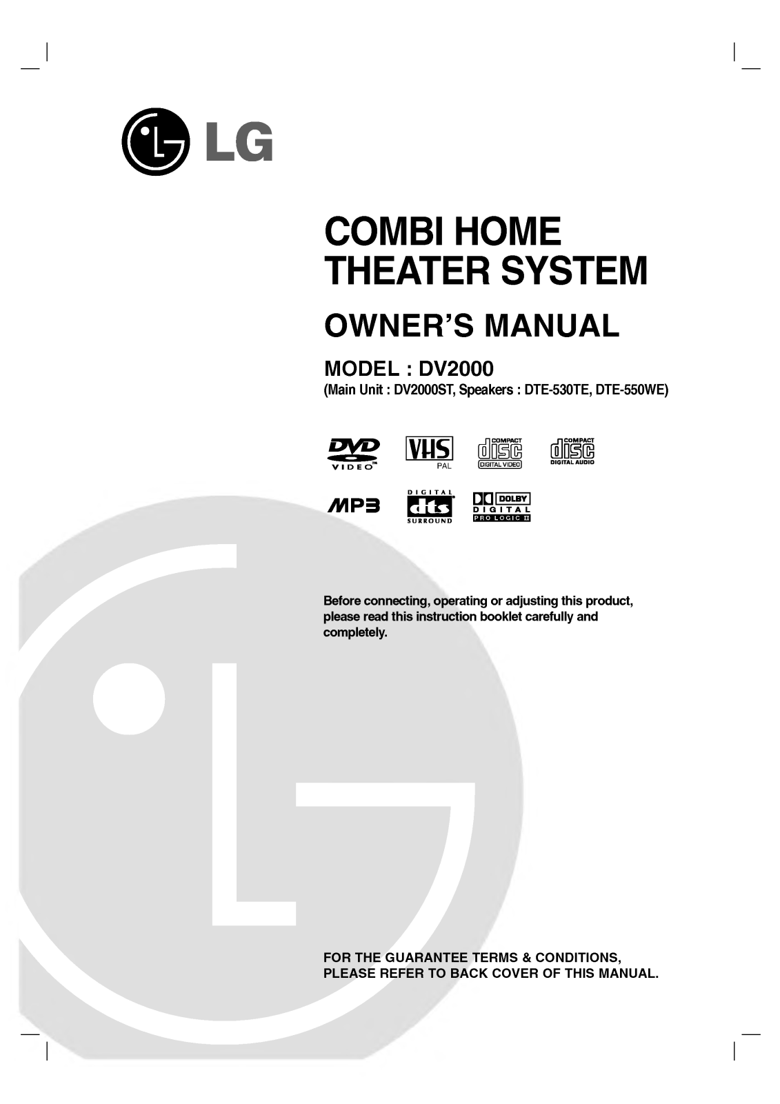LG DV2000ST User Manual