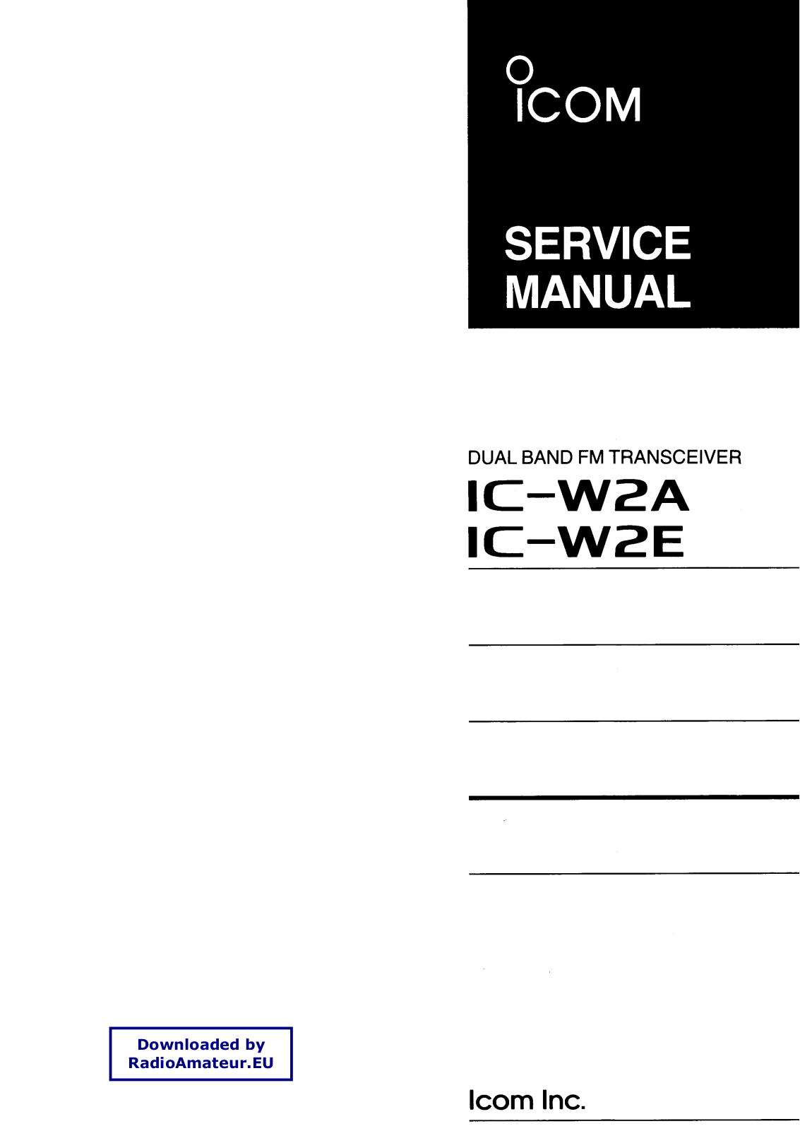 Icom IC-W2 User Manual