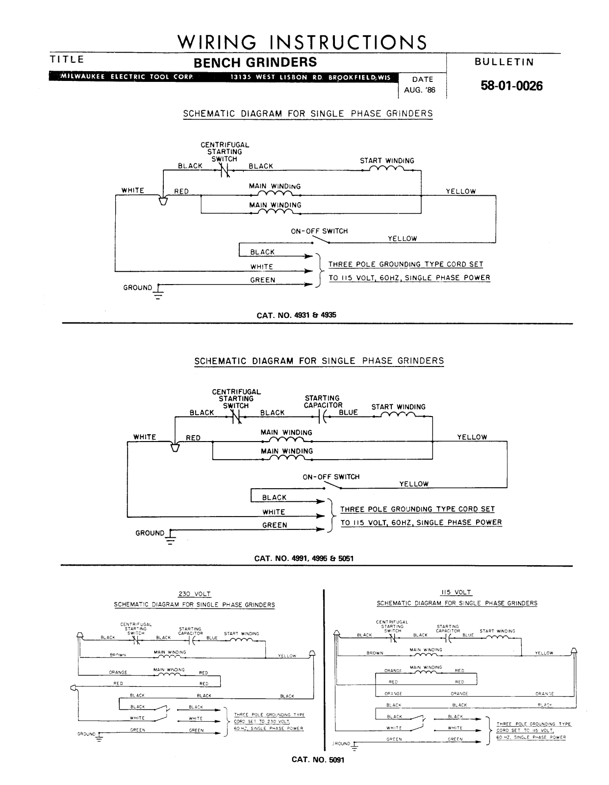 Milwaukee 58-01-0026 User Manual