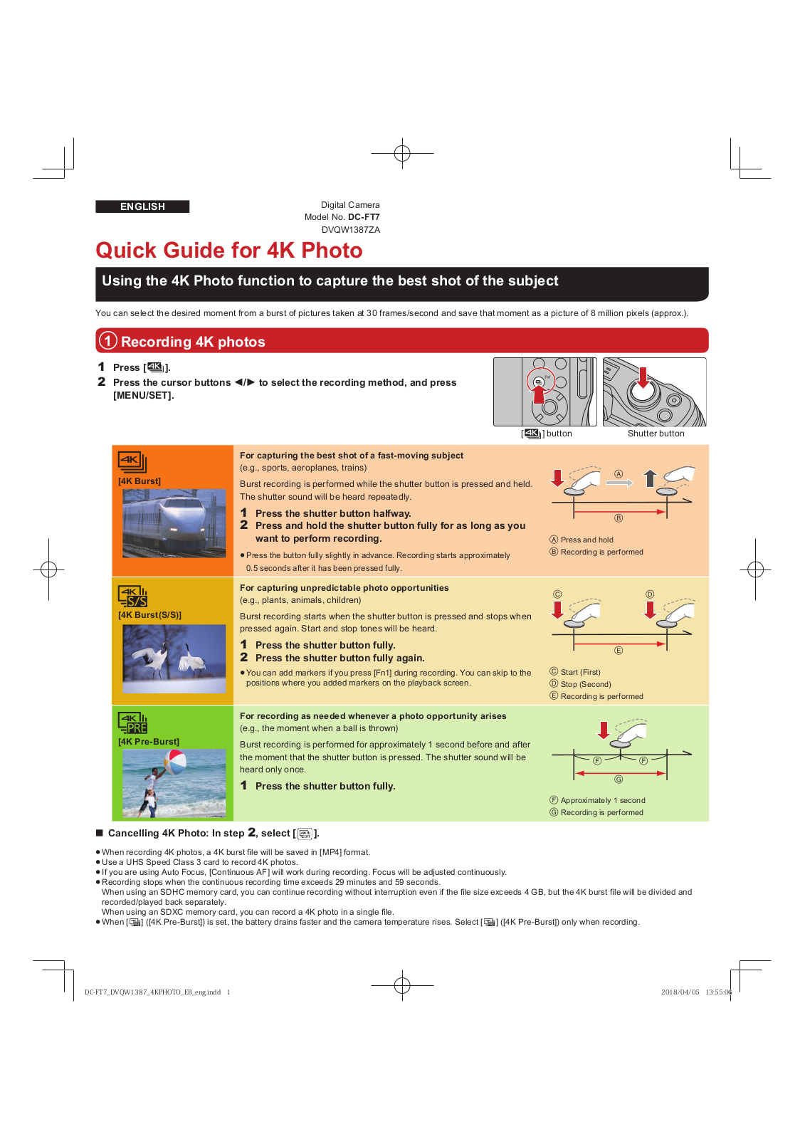 Panasonic DC-FT7 Quick Guide