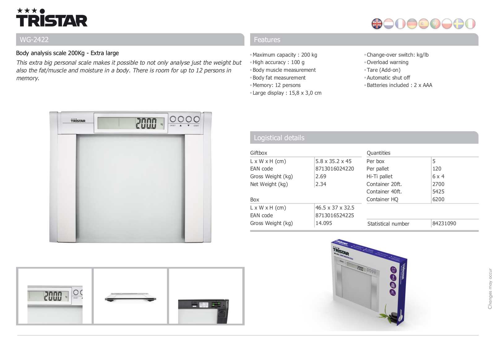 Tristar WG-2422 User Manual