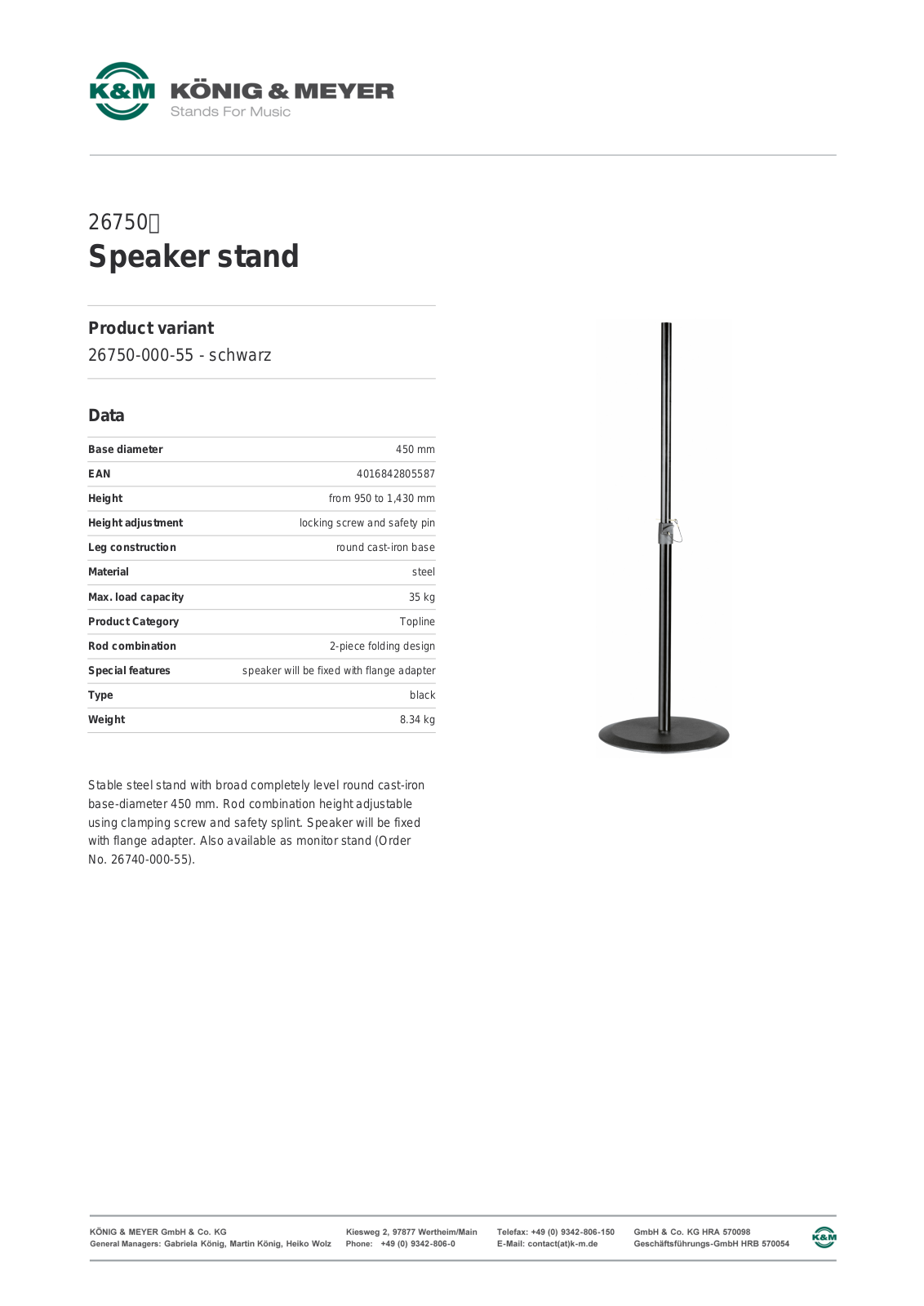 K&M 26750 Data Sheet