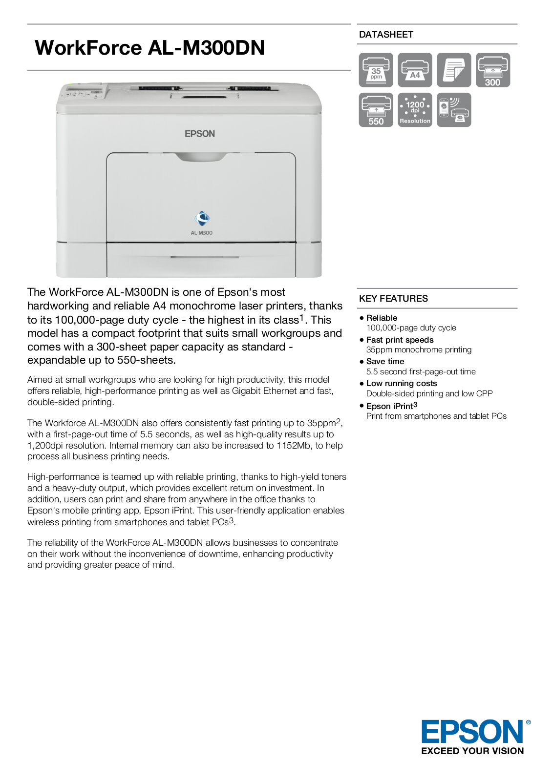 Epson C11CC64011BY Product Data Sheet