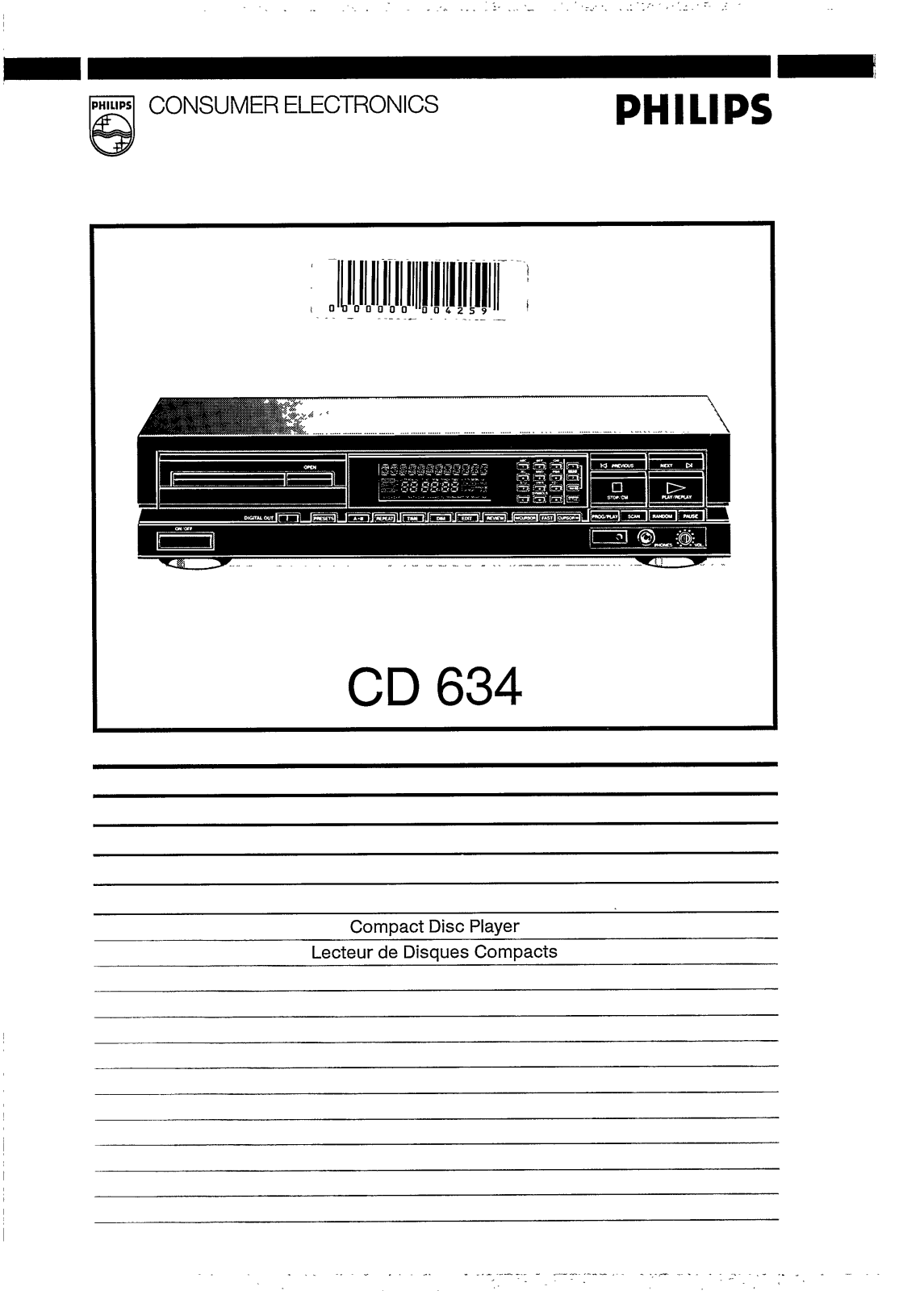 Philips CD634 User Manual