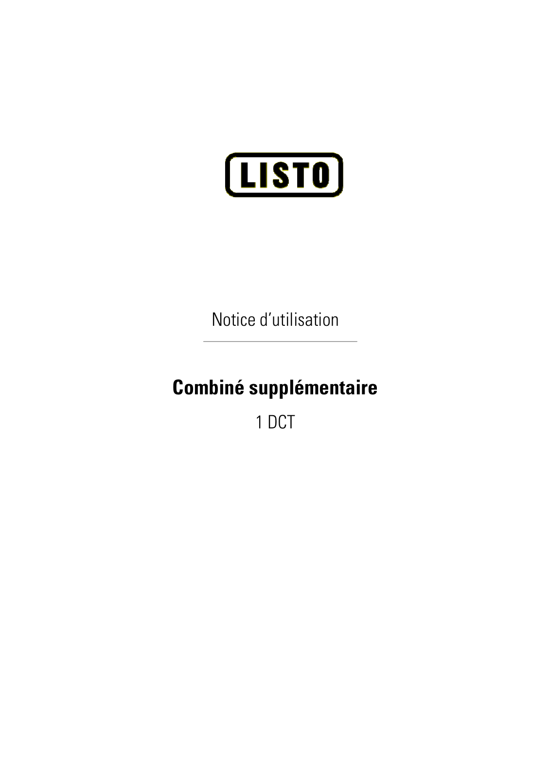 LISTO 1 DCT User Manual