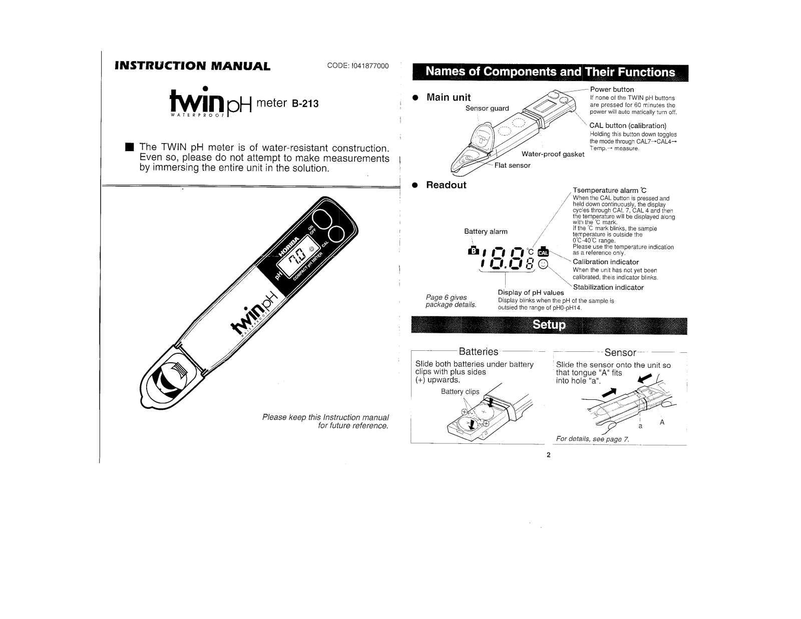 Horiba B-213 Operating Manual