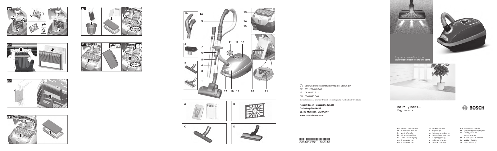 Bosch BGB 7330, BGL 72232 User manual