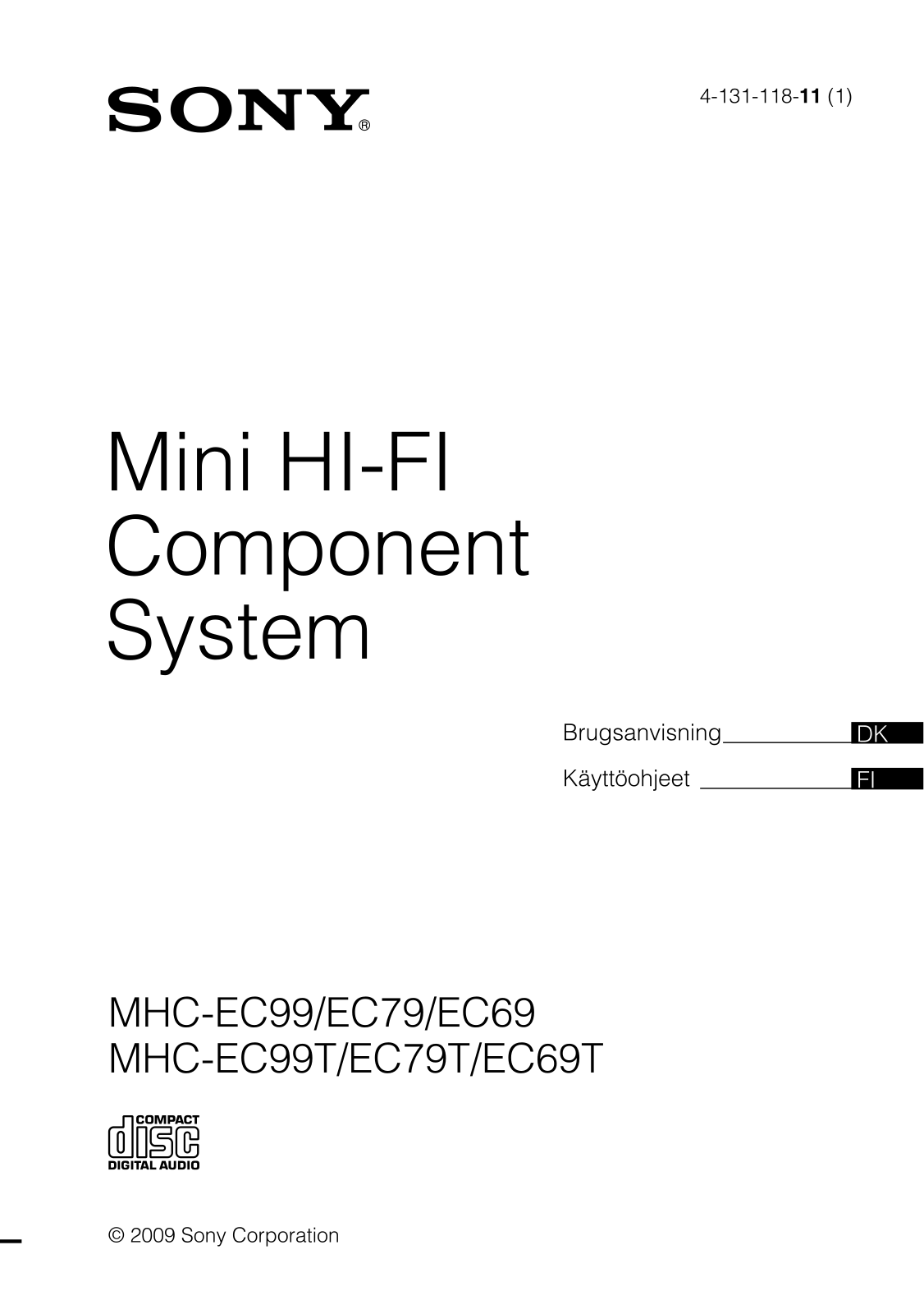 Sony MHC-EC99, MHC-EC69, MHC-EC79 User Manual