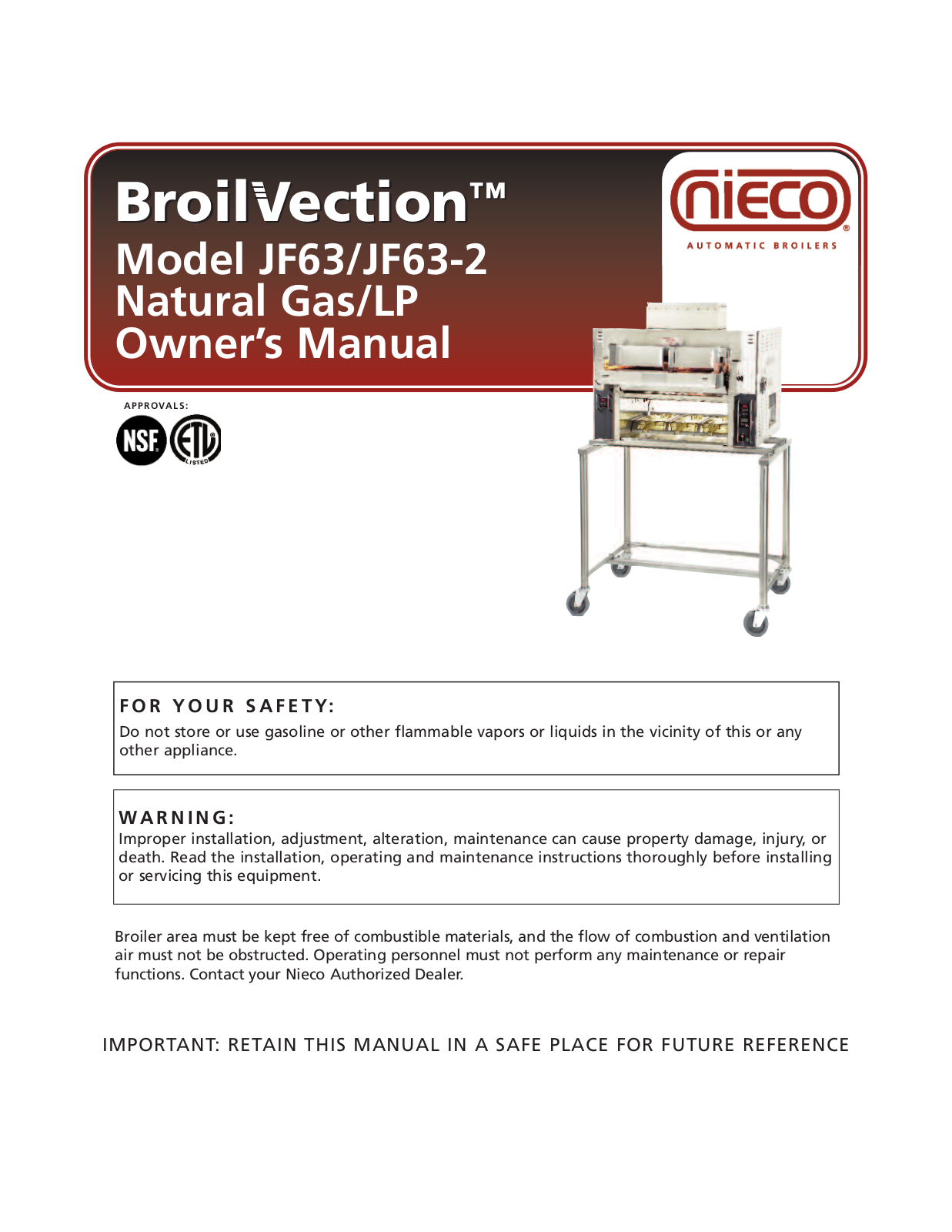 Nieco JF63-2-BG User Manual